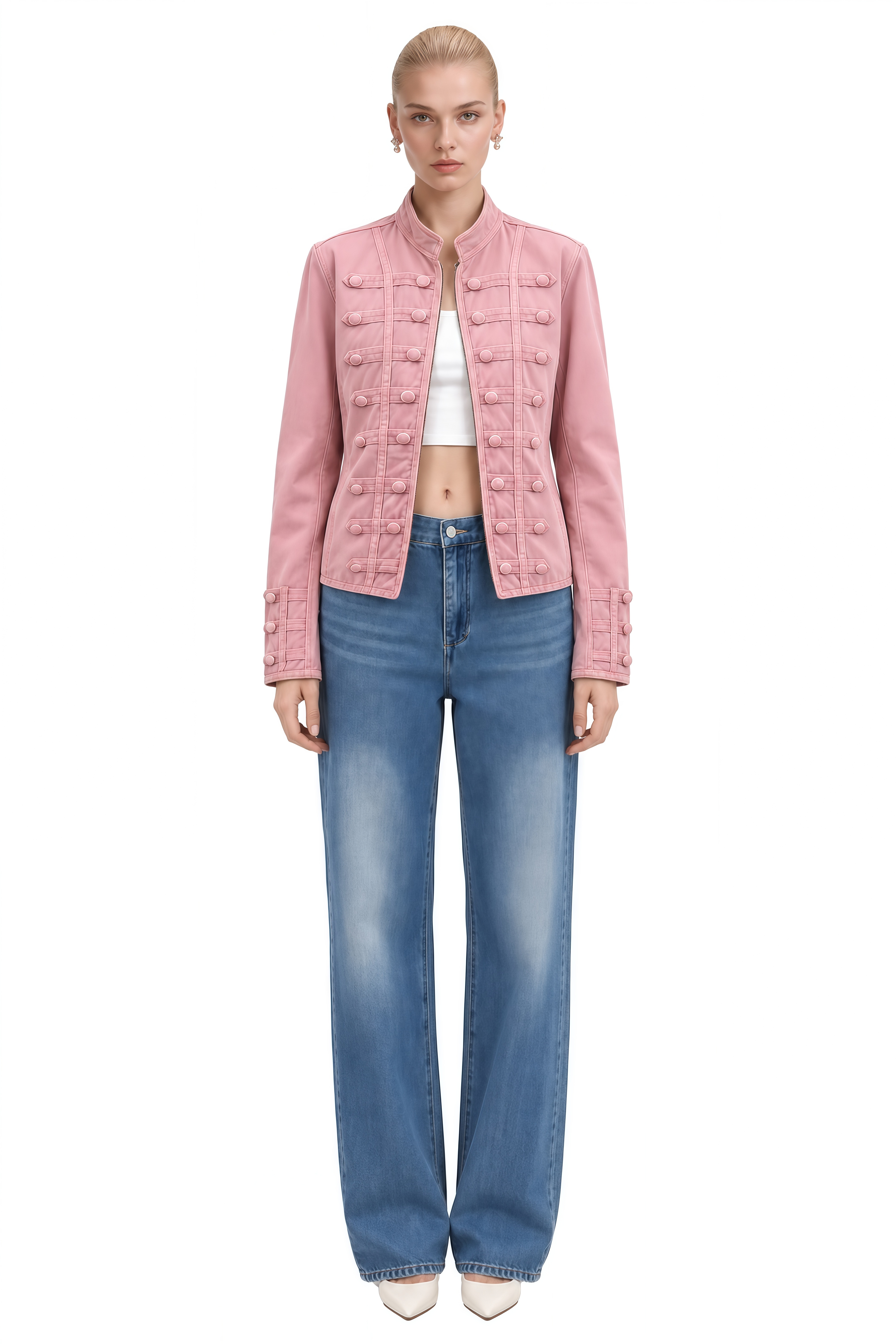 Isadora Pink Long Sleeves Structured Coat