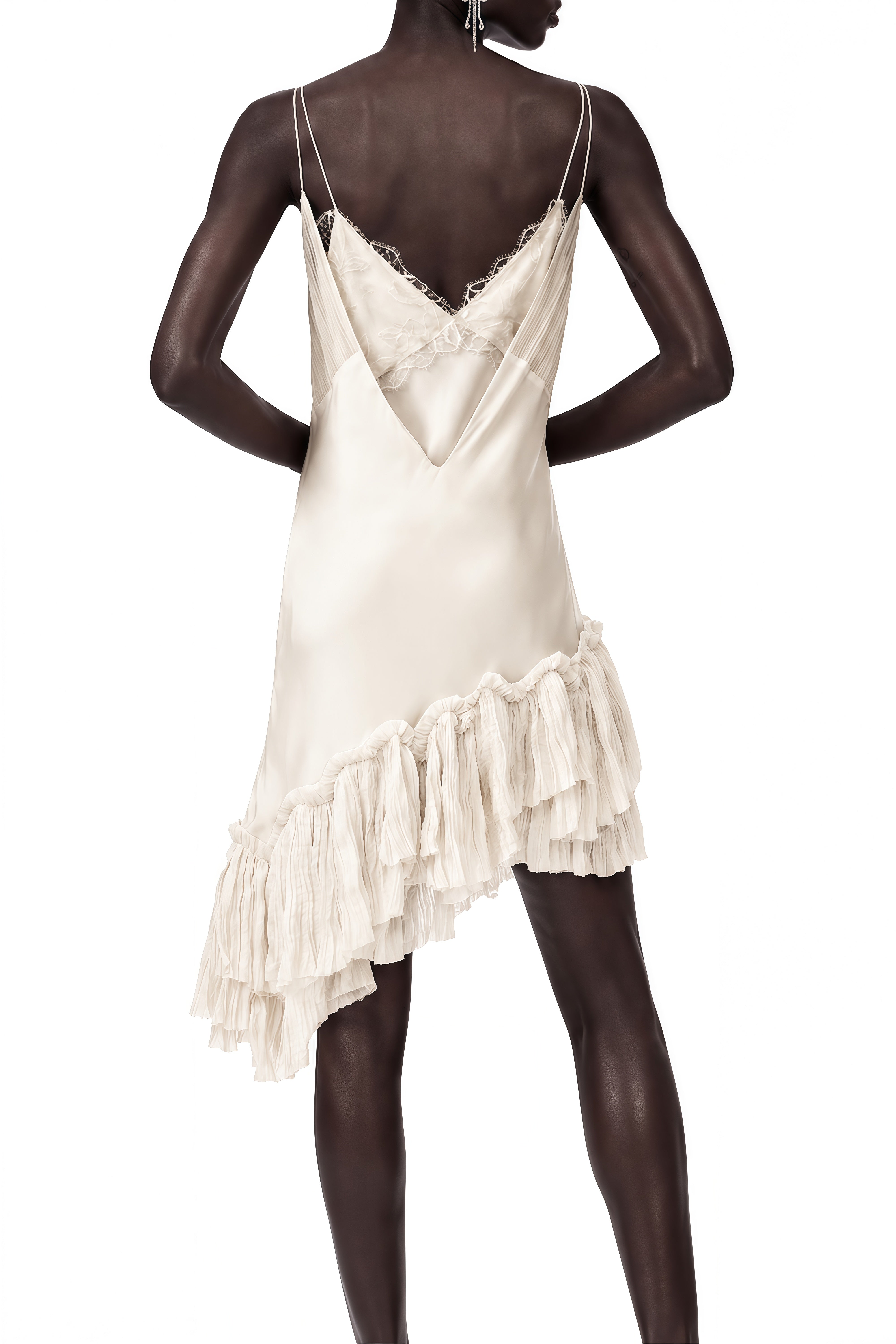 Eleanor White Sleeveless Asymmetrical Mini Dress
