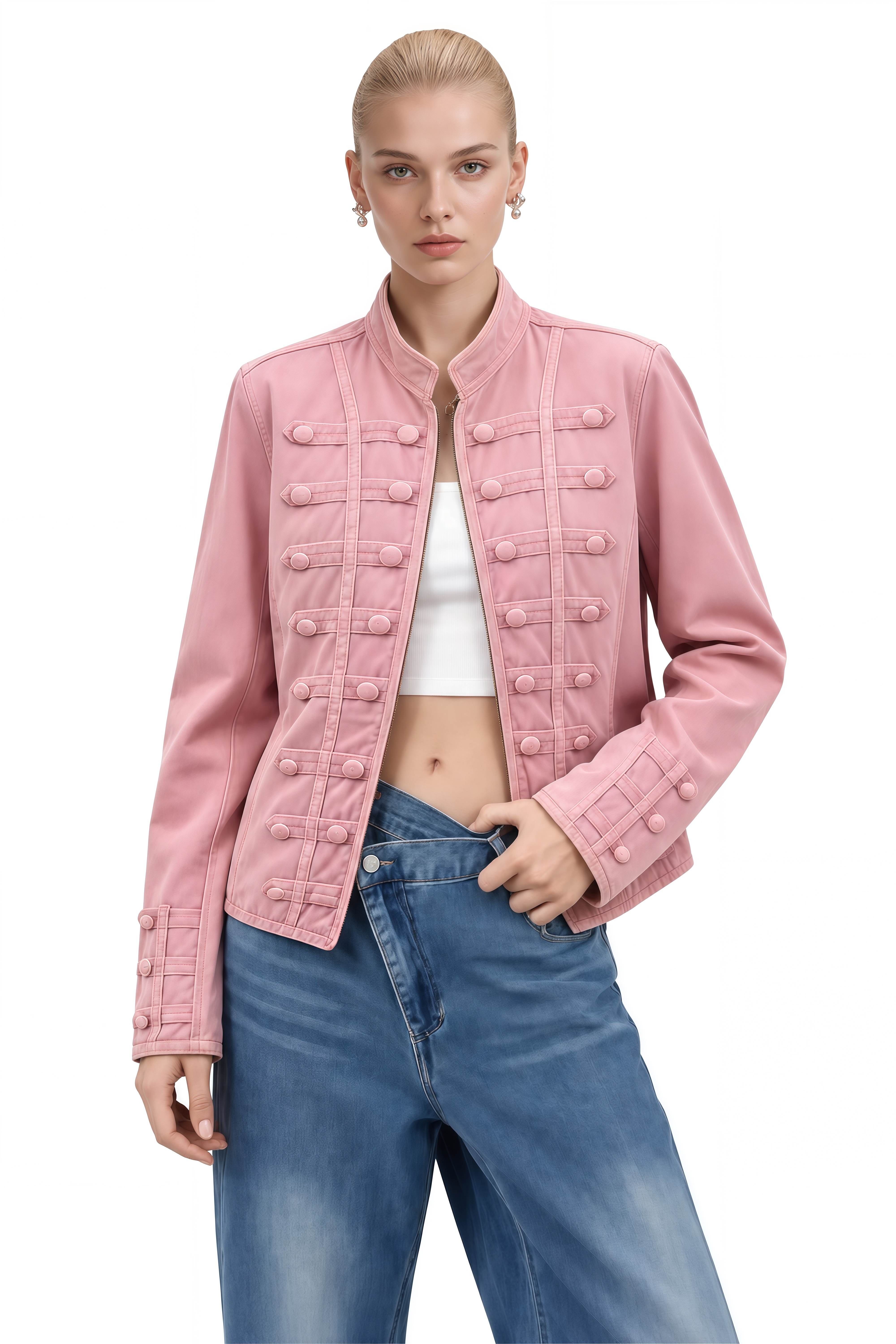 Isadora Pink Long Sleeves Structured Coat