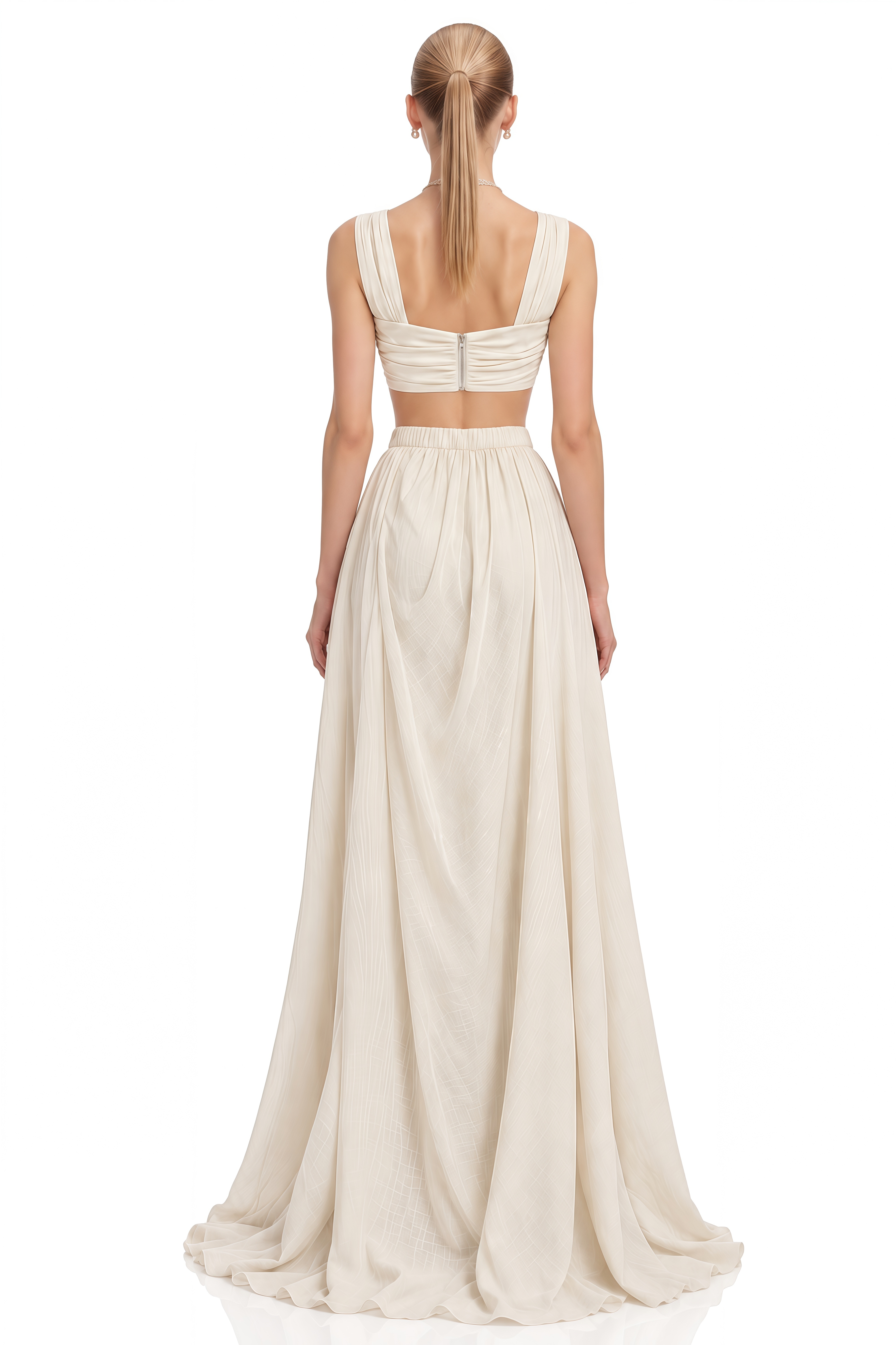 Lulu Neutral Sweetheart Neck Cut-Out Maxi Dress