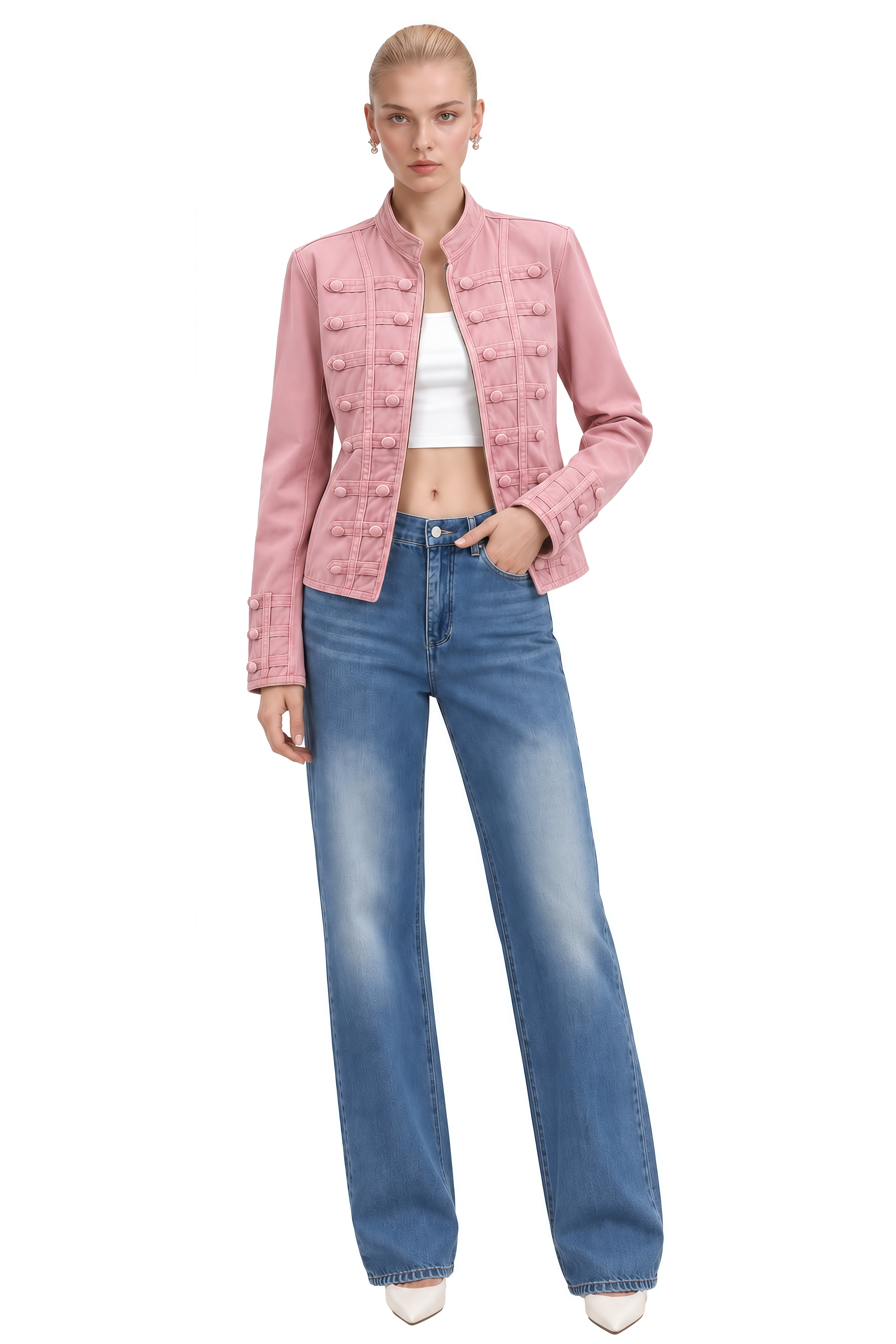 Isadora Pink Long Sleeves Structured Coat