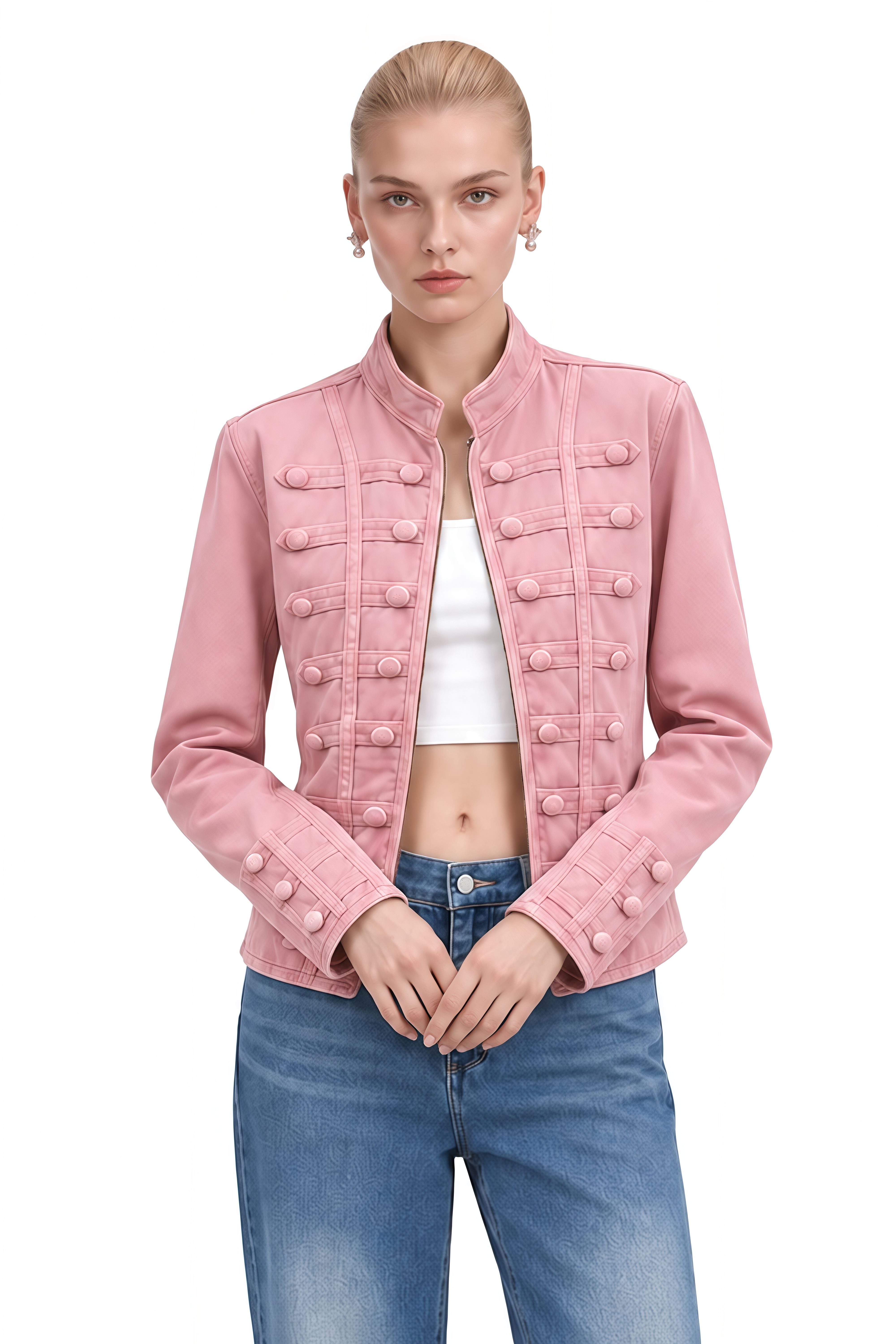Isadora Pink Long Sleeves Structured Coat