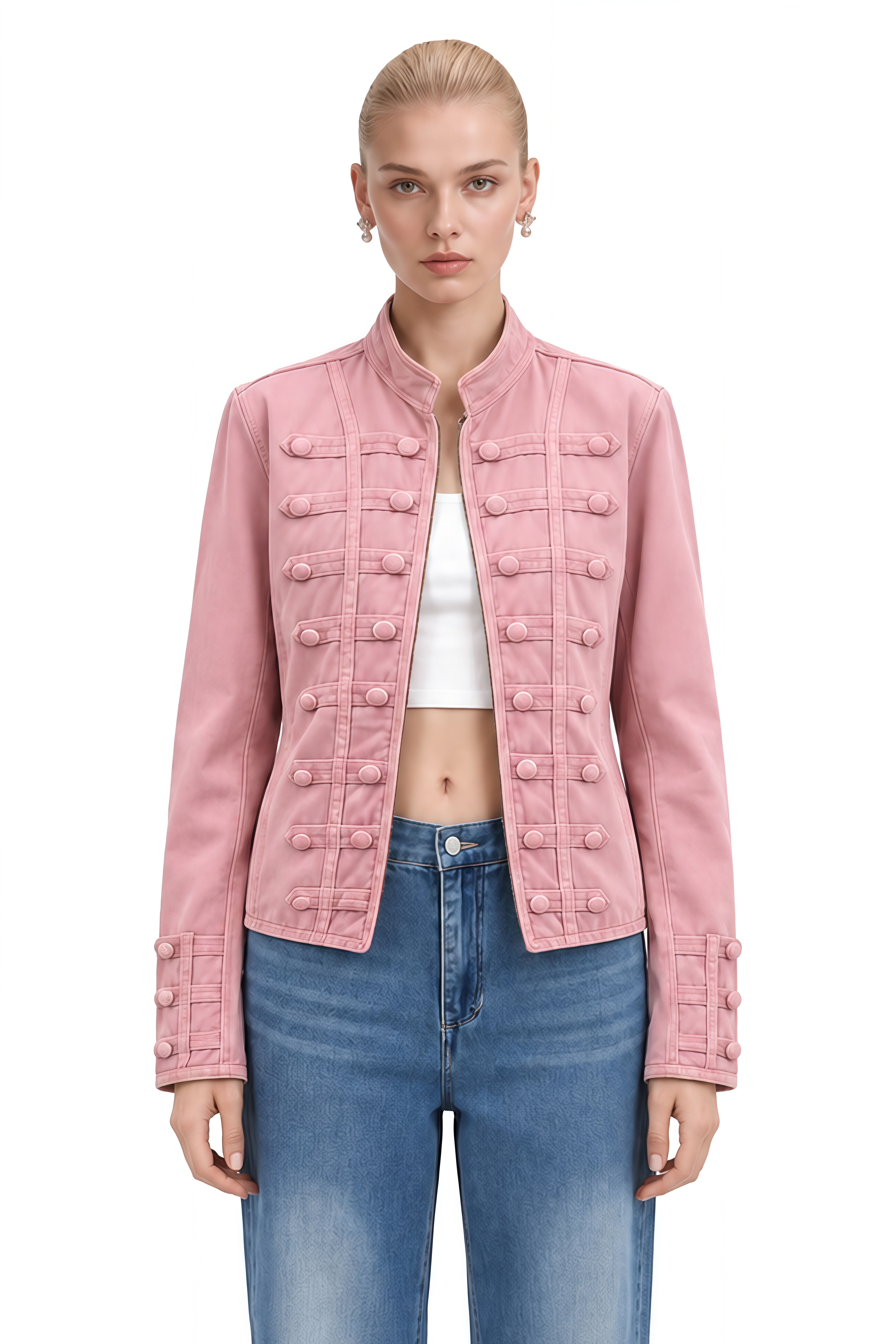 Isadora Pink Long Sleeves Structured Coat
