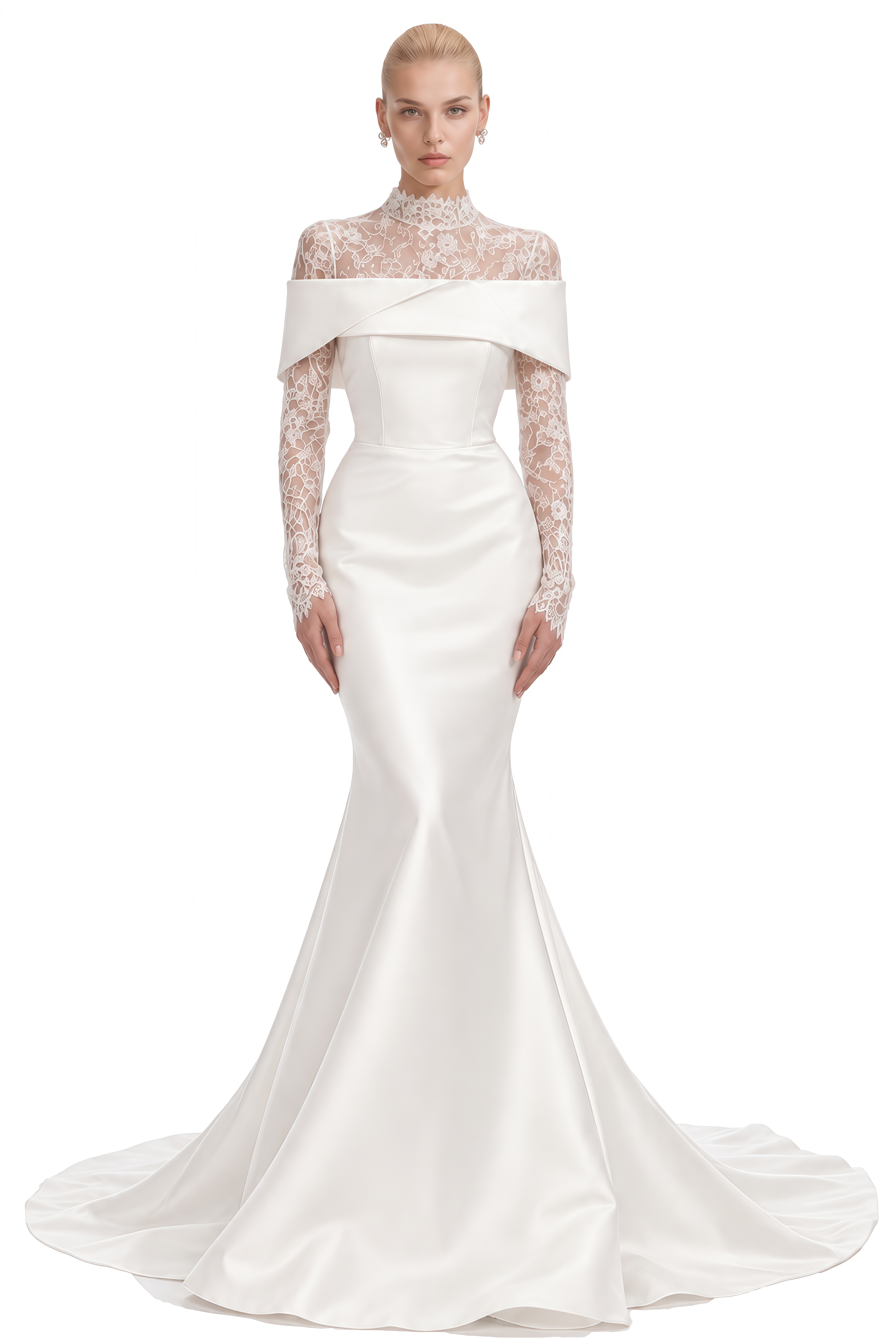 Rosalind White Off-Shoulder Lace Maxi Dress