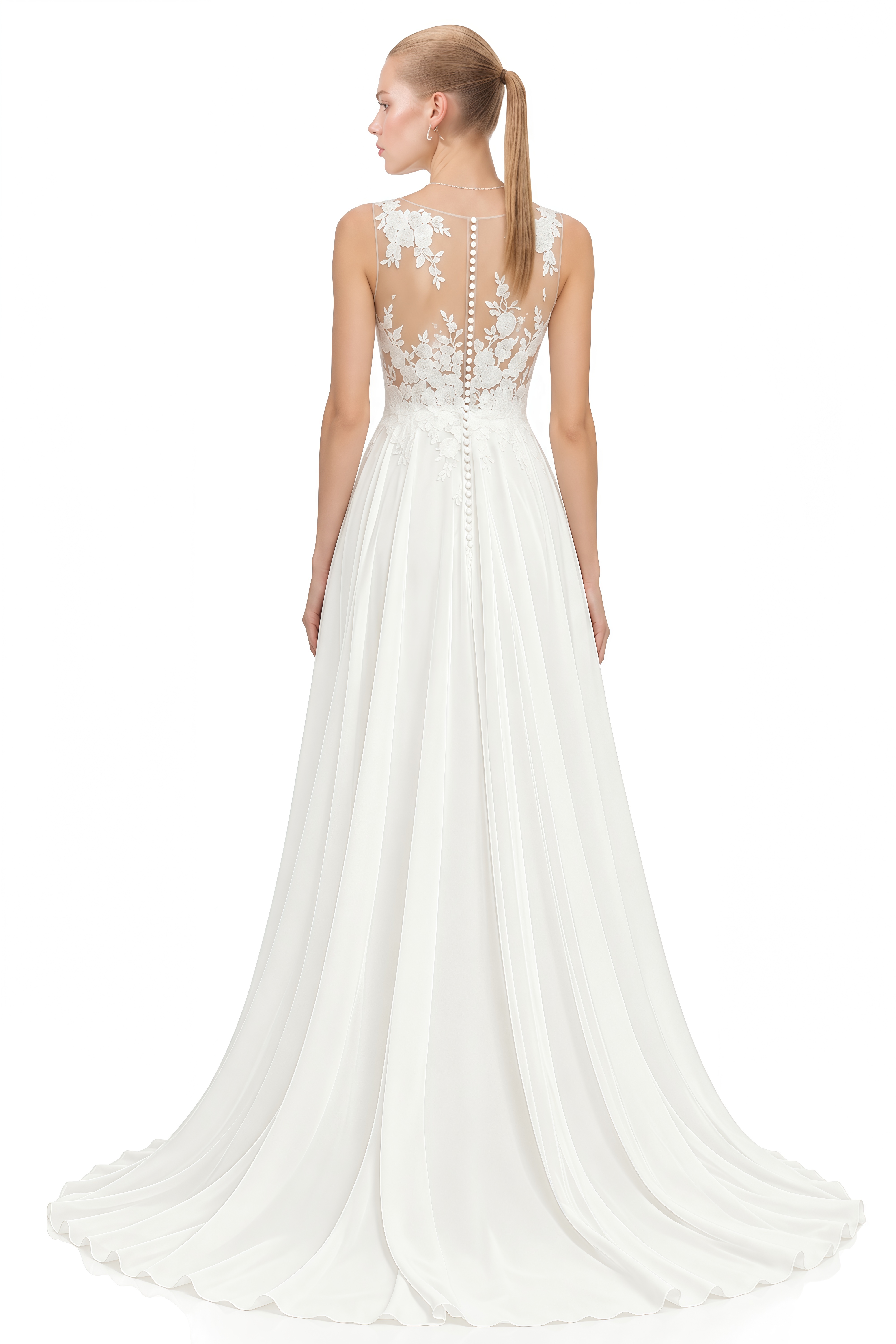 Cecile White Sleeveless Floral Maxi Dress