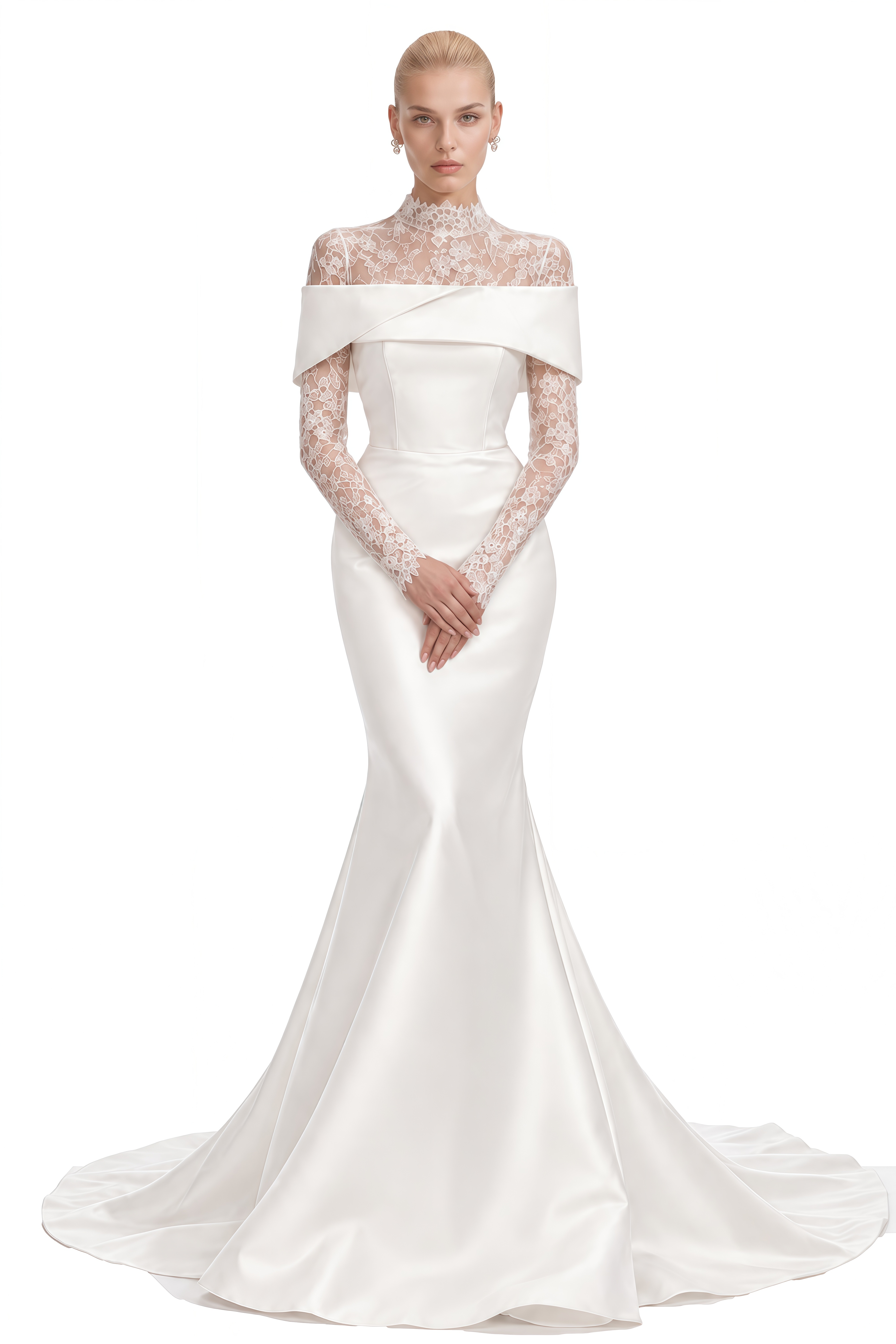 Rosalind White Off-Shoulder Lace Maxi Dress