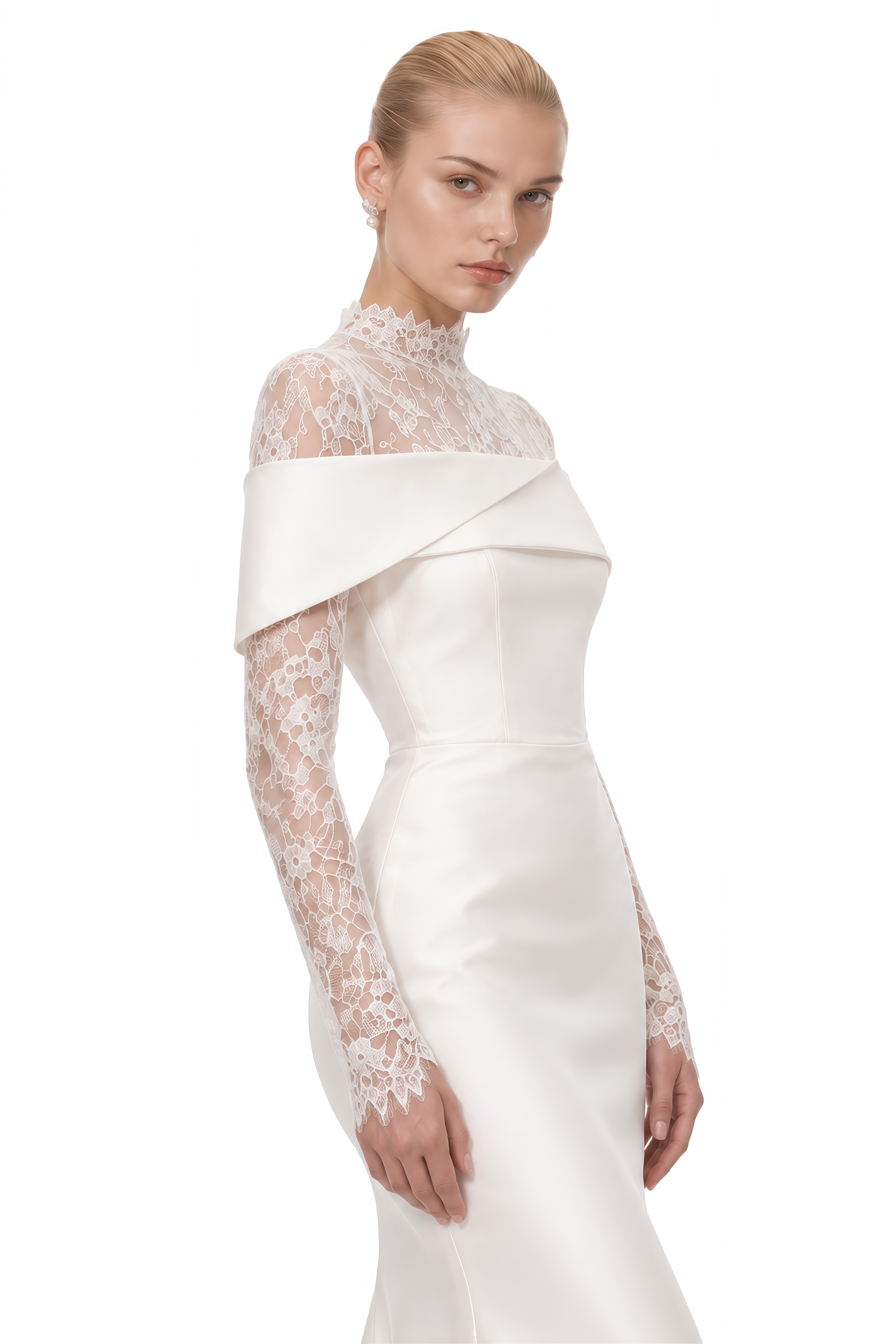Rosalind White Off-Shoulder Lace Maxi Dress