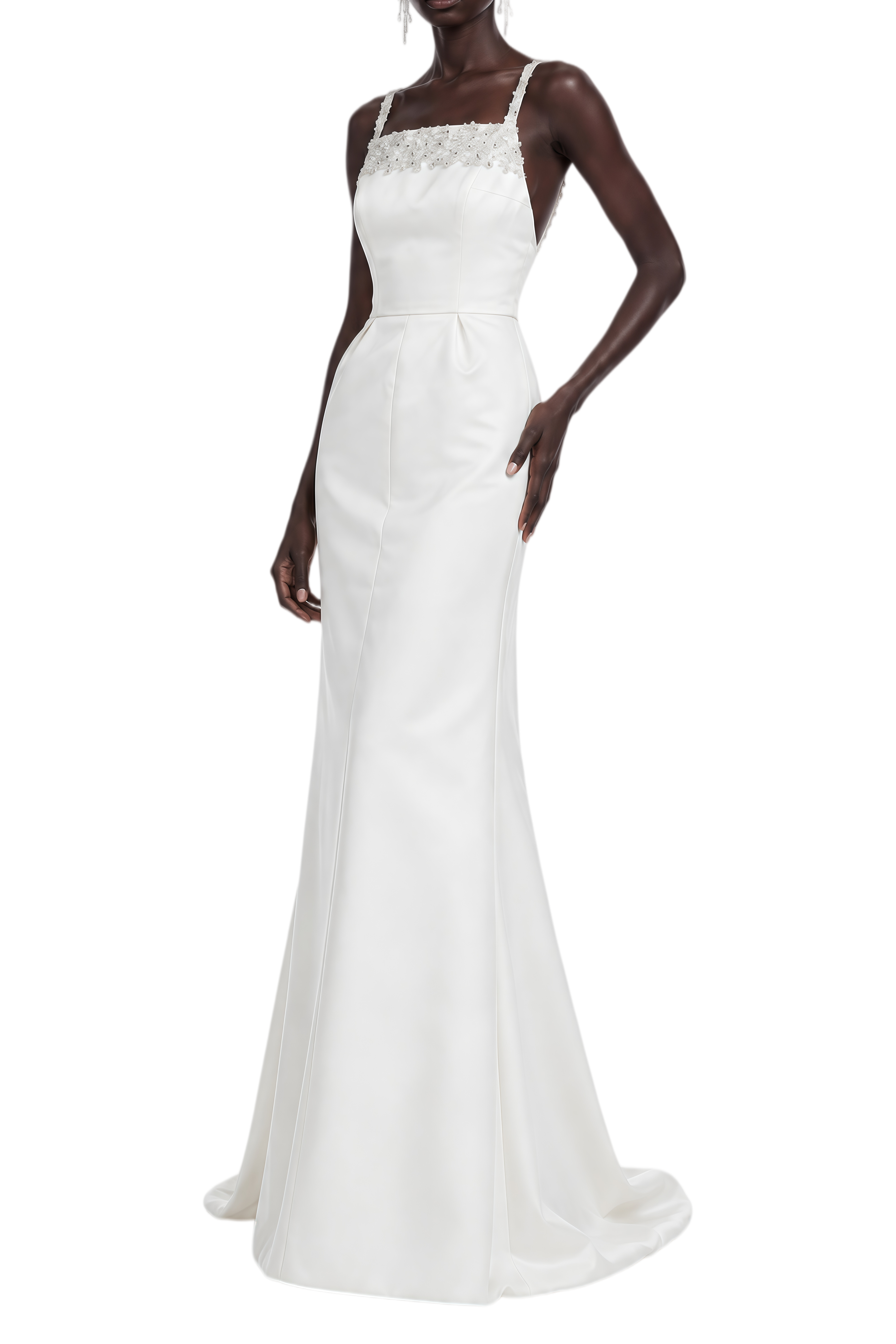 Ivy White Sleeveless Open Back Maxi Dress
