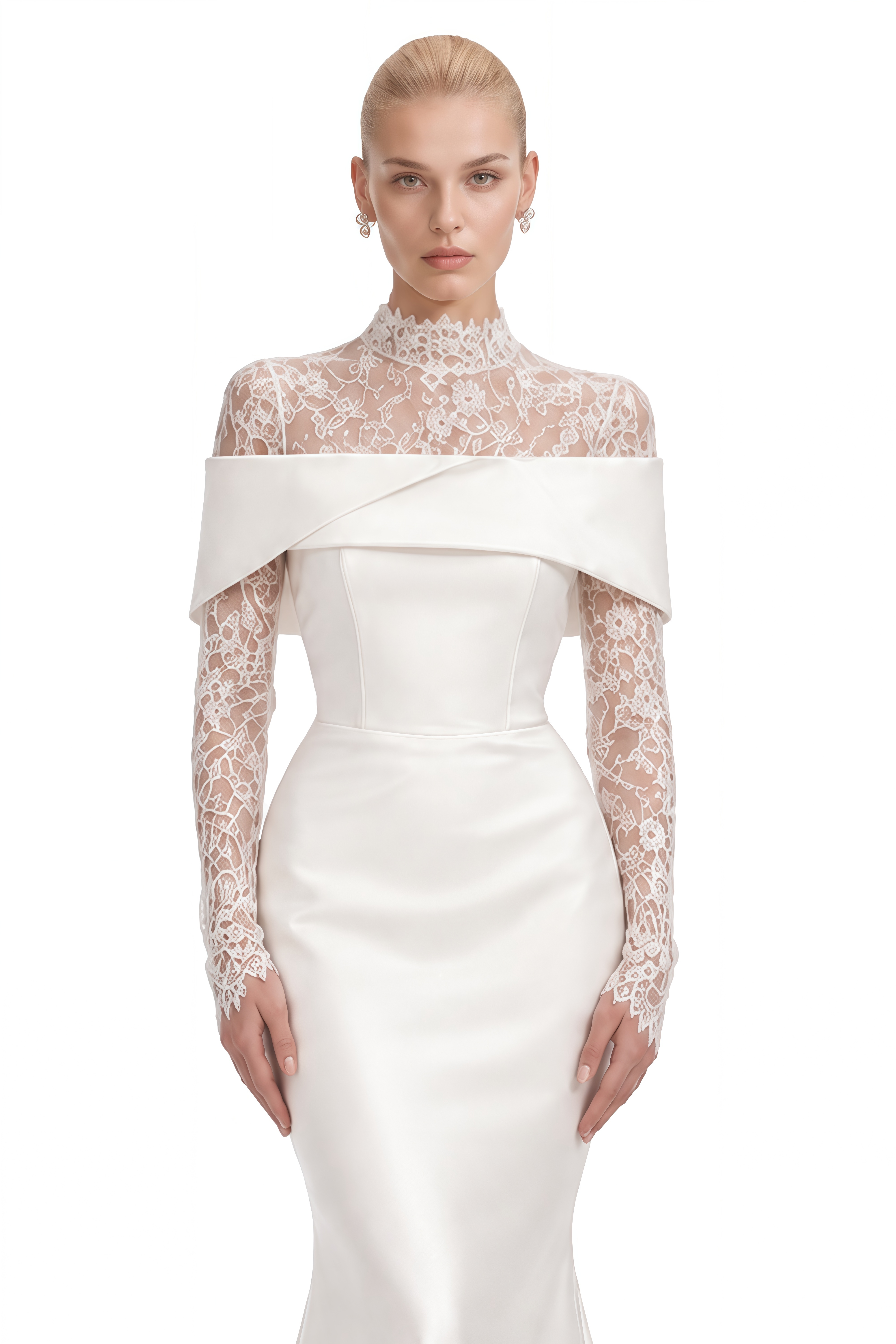 Rosalind White Off-Shoulder Lace Maxi Dress