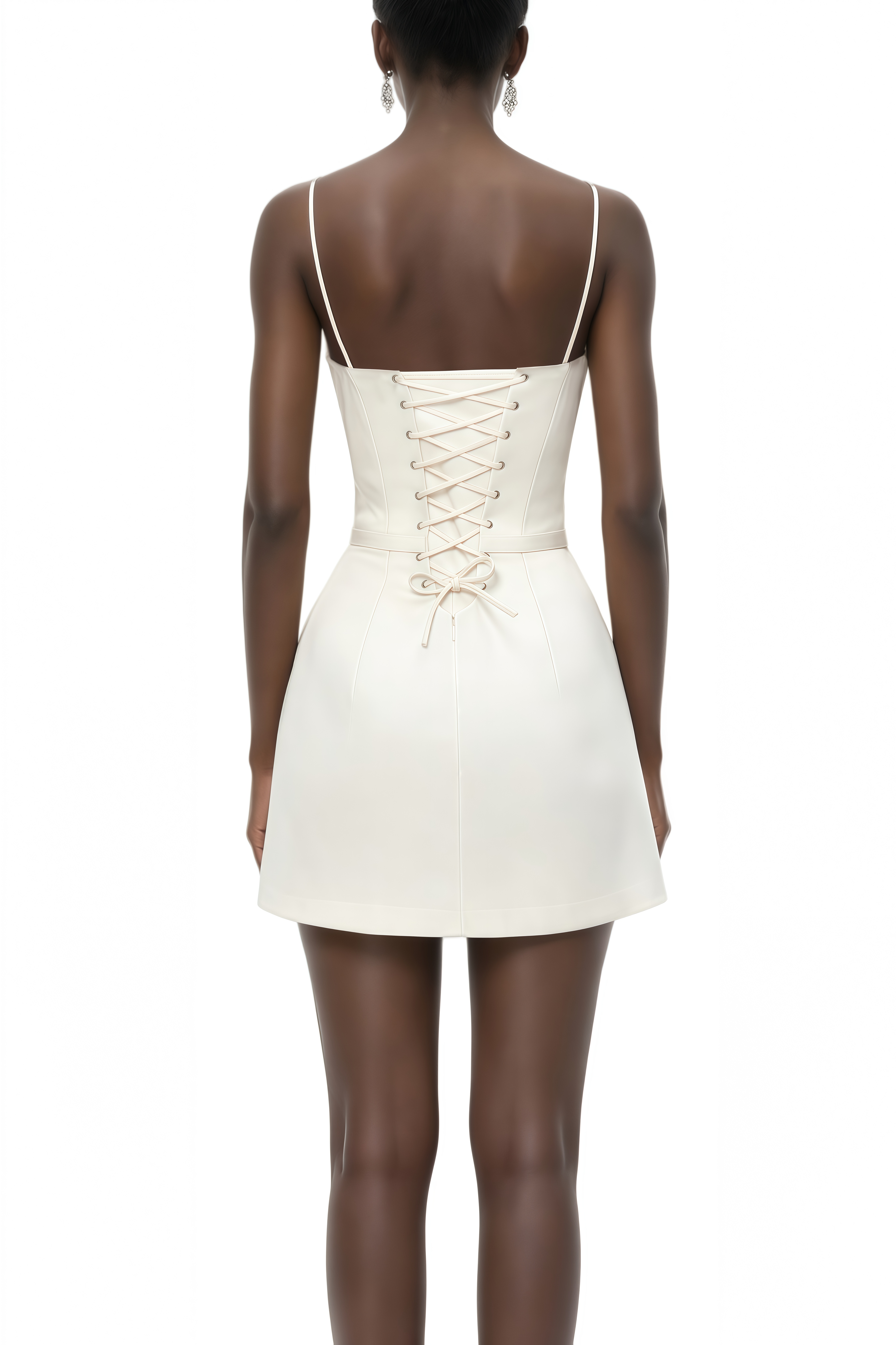 Marjorie Cream White Color Block Mini Dress