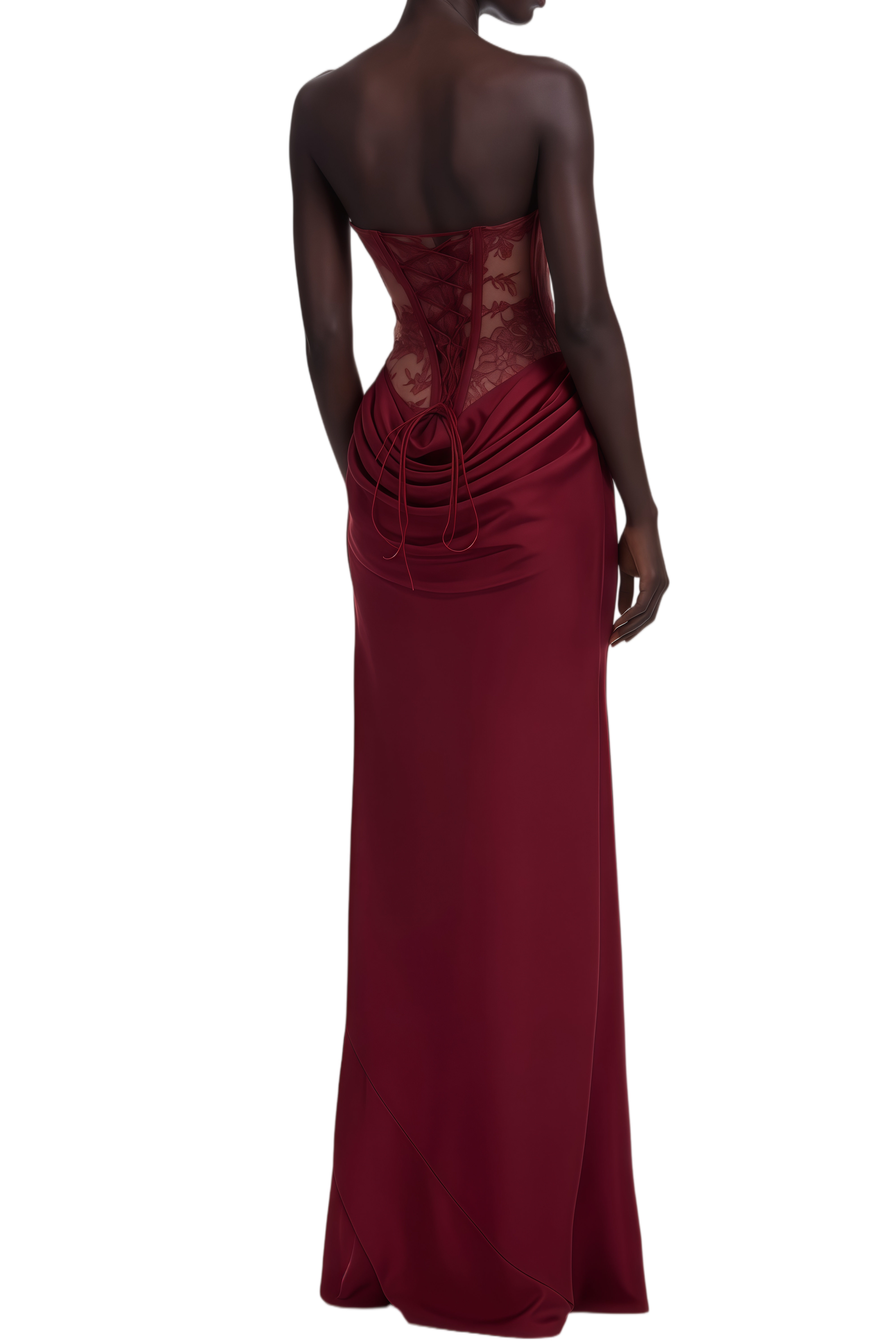 Arlene Burgundy Off Shoulder Draped Maxi Dress