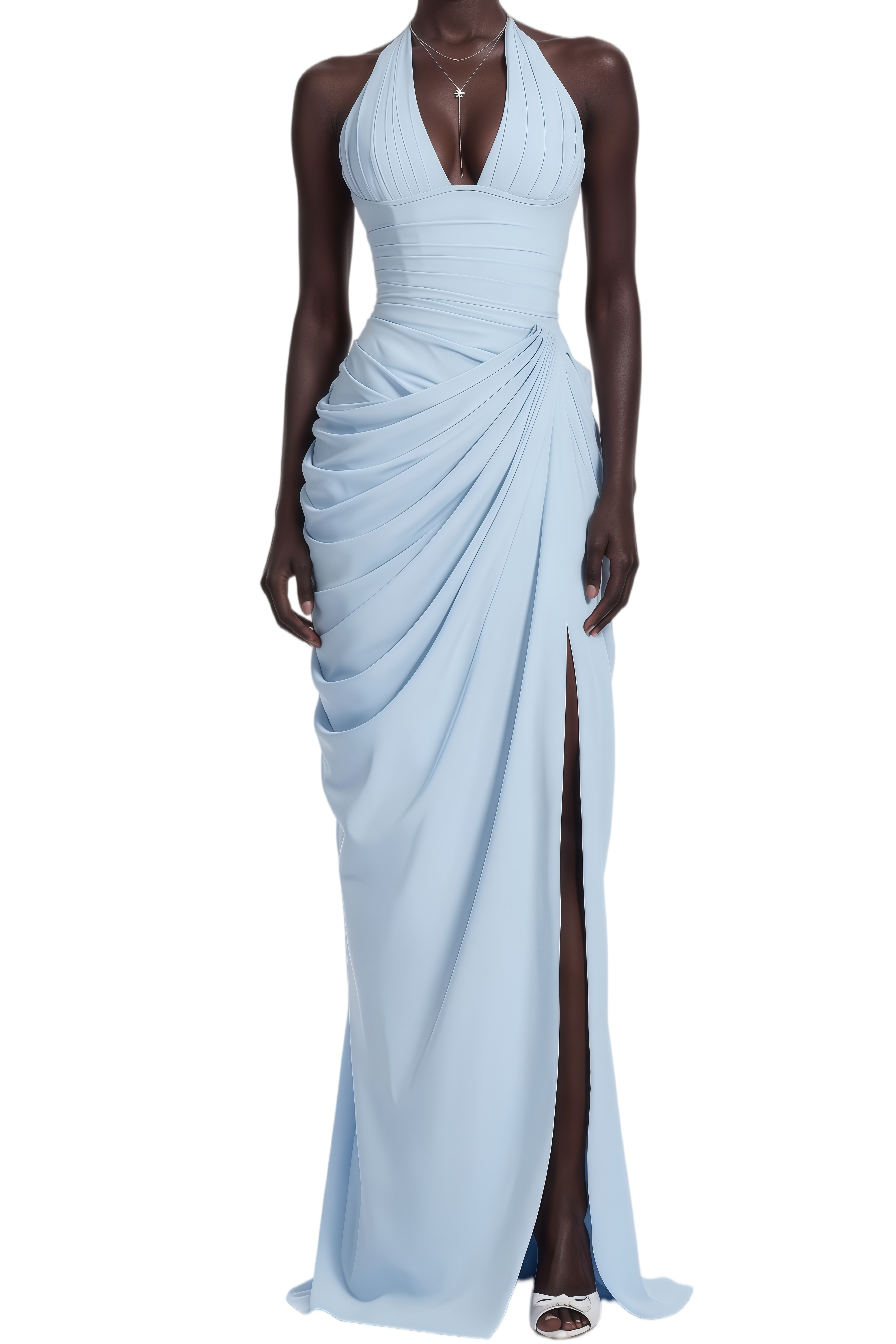 Austen Blue Halterneck Sleeveless Maxi Dress