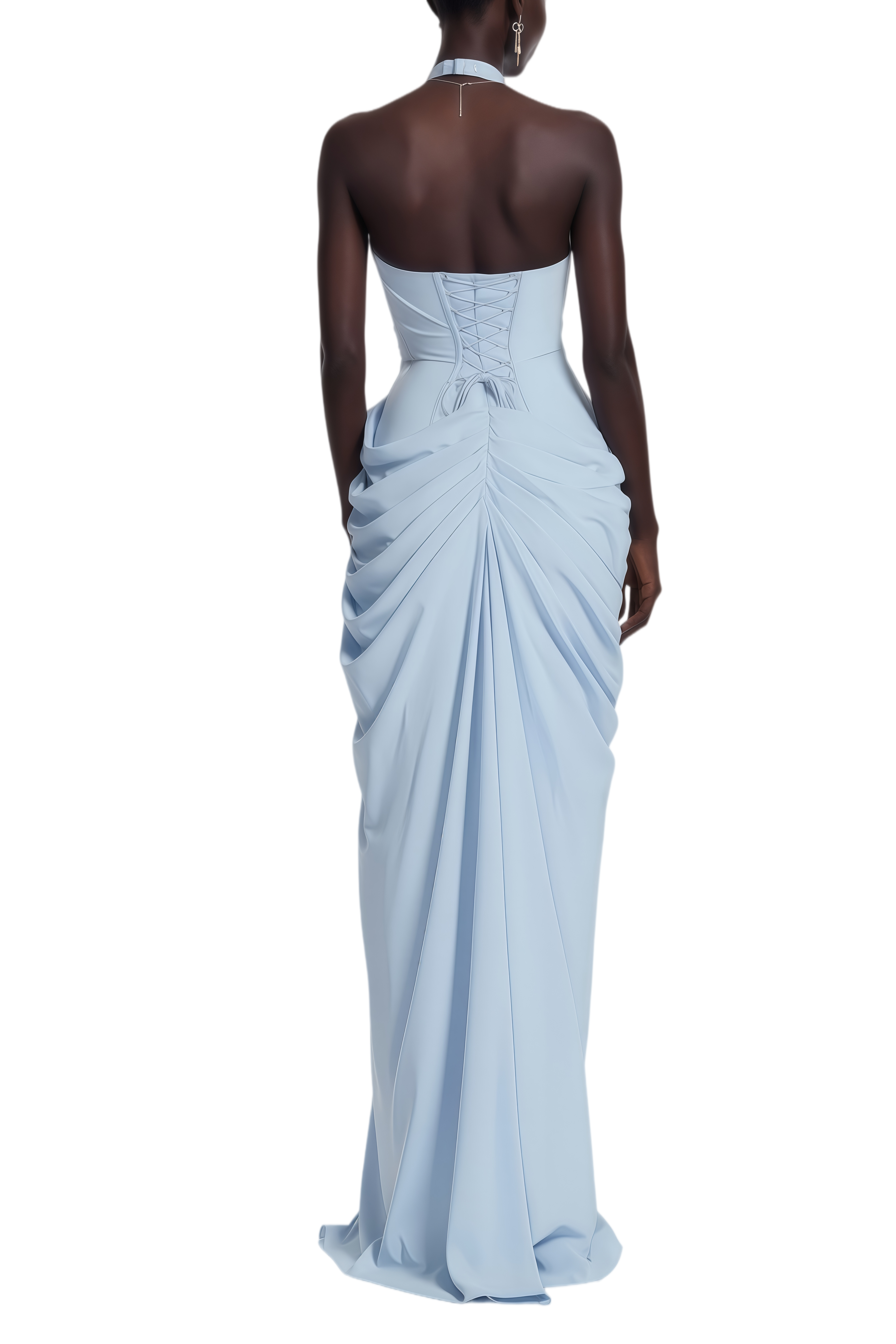 Austen Blue Halterneck Sleeveless Maxi Dress