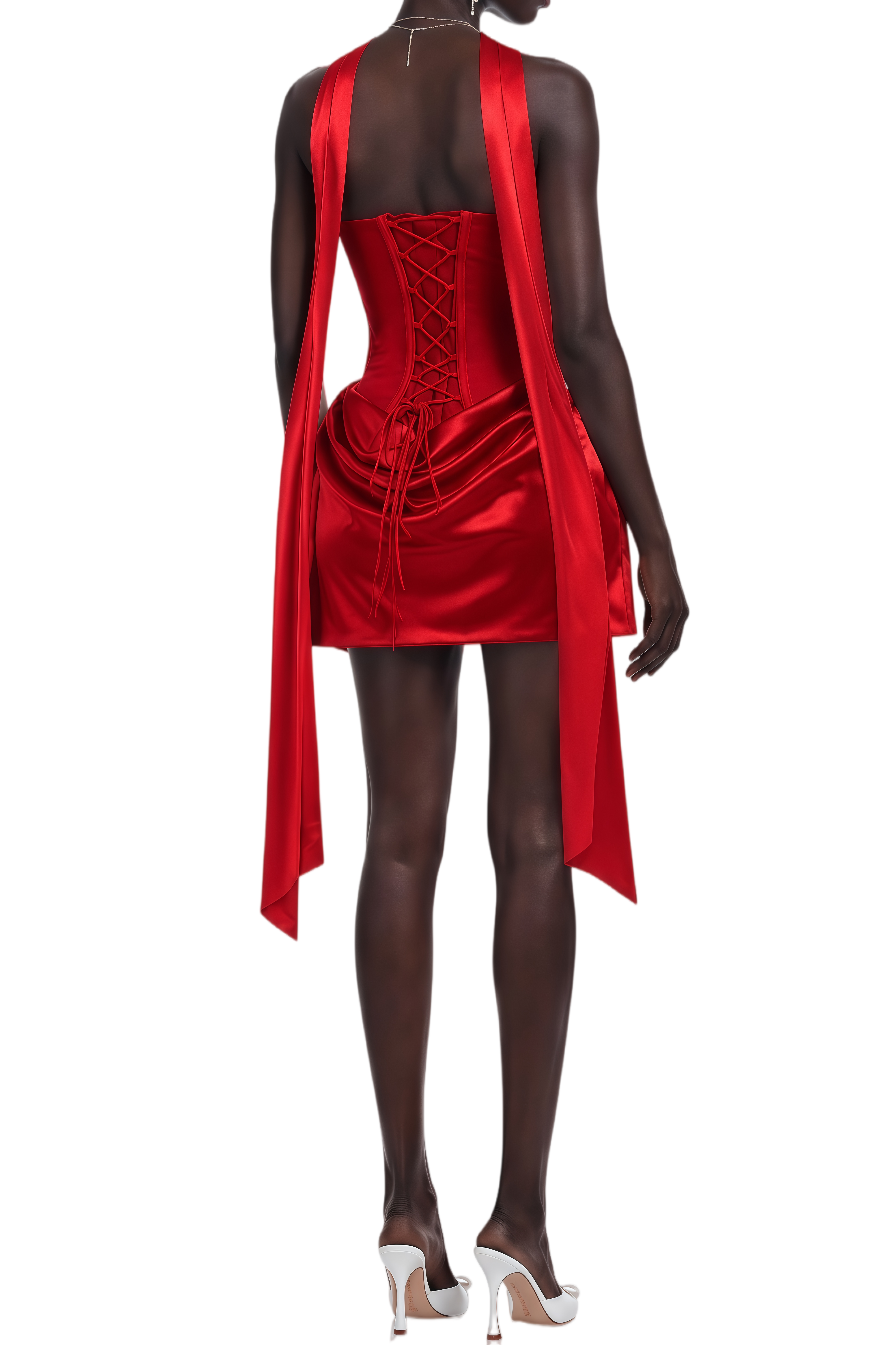 Barbara Red Off Shoulder Draped Mini Dress