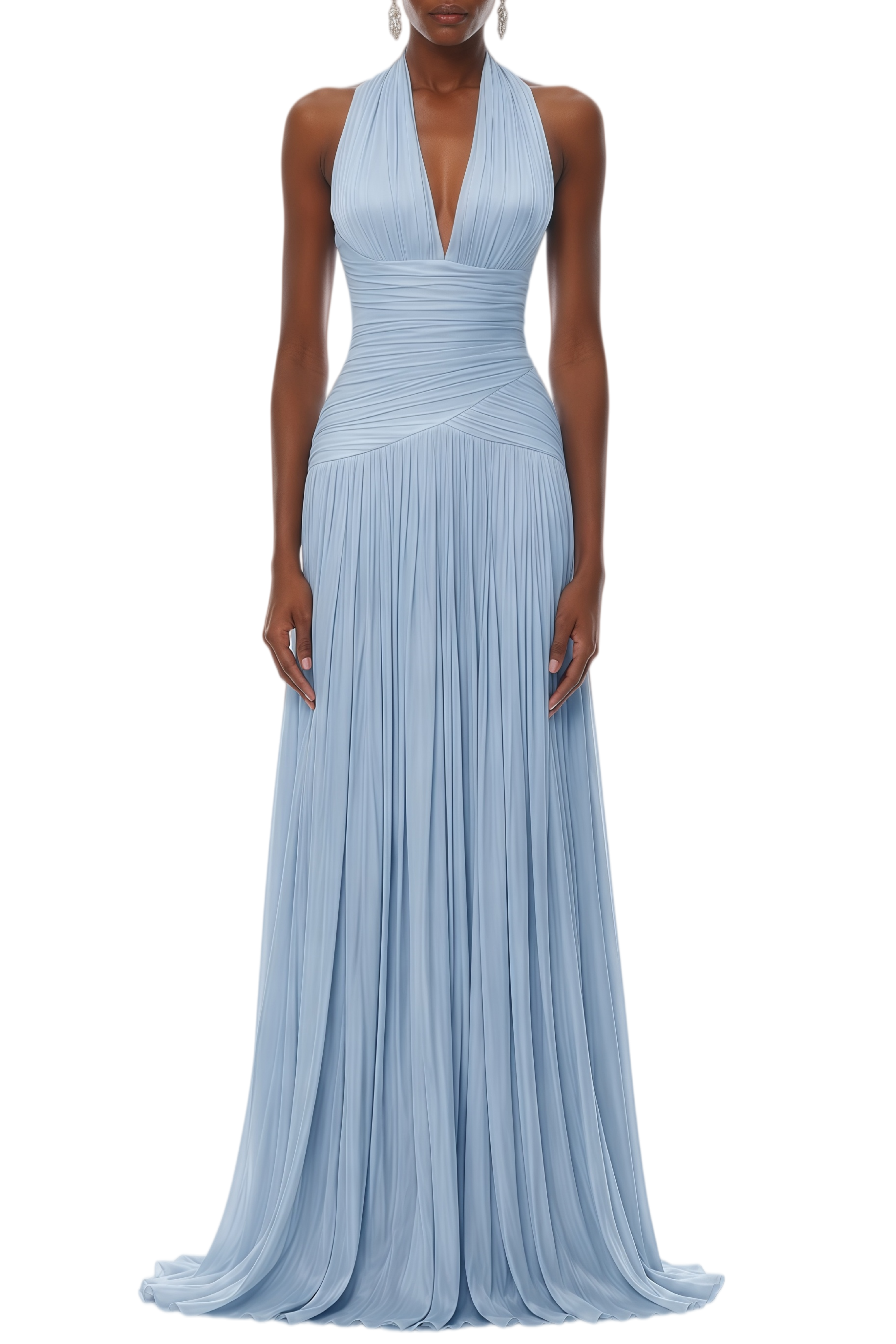 Bertha Blue Gathered Maxi Dress