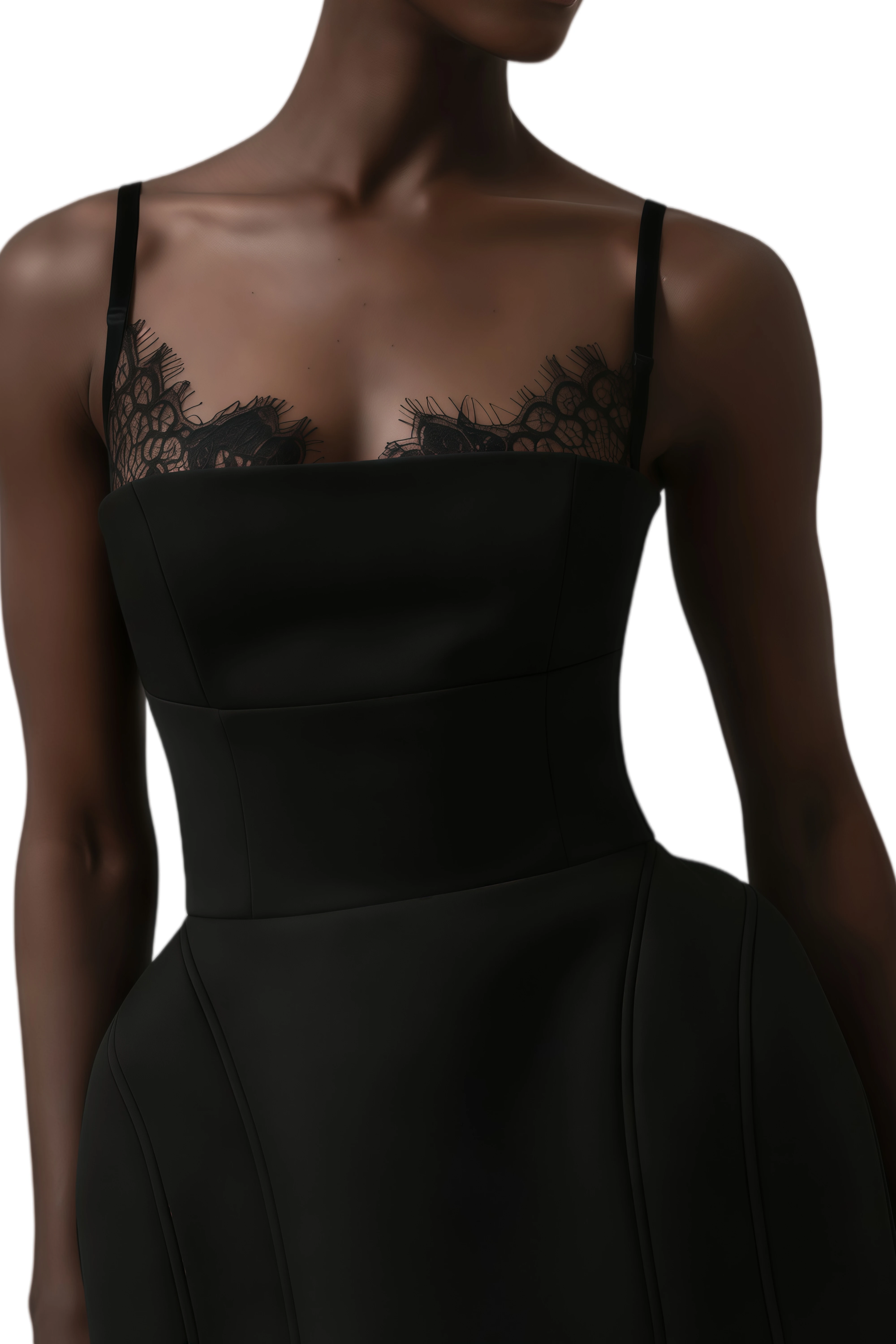 Beverly Black Lace Panel Maxi Dress