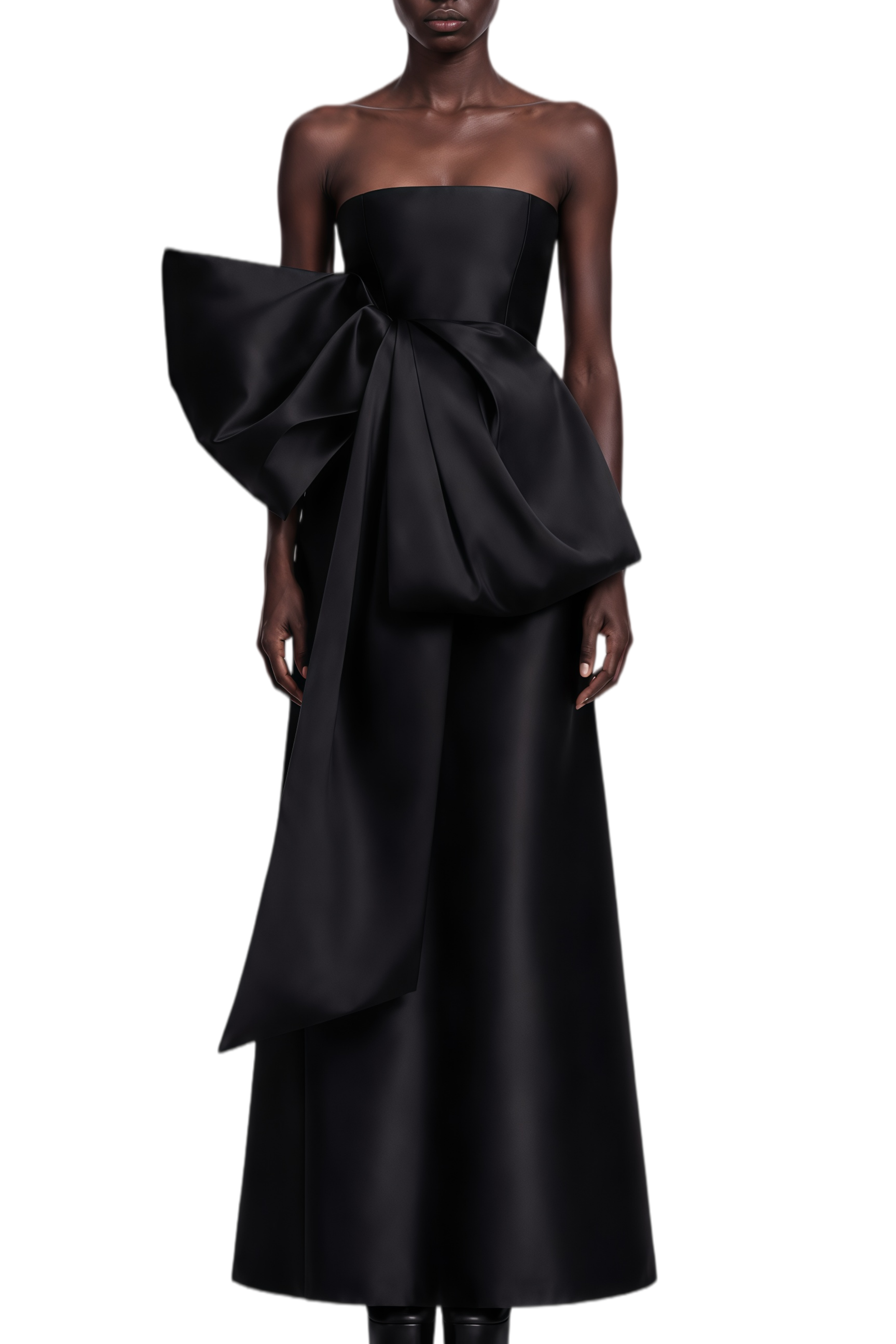 Cadence Black Off Shoulder Bow Maxi Dress