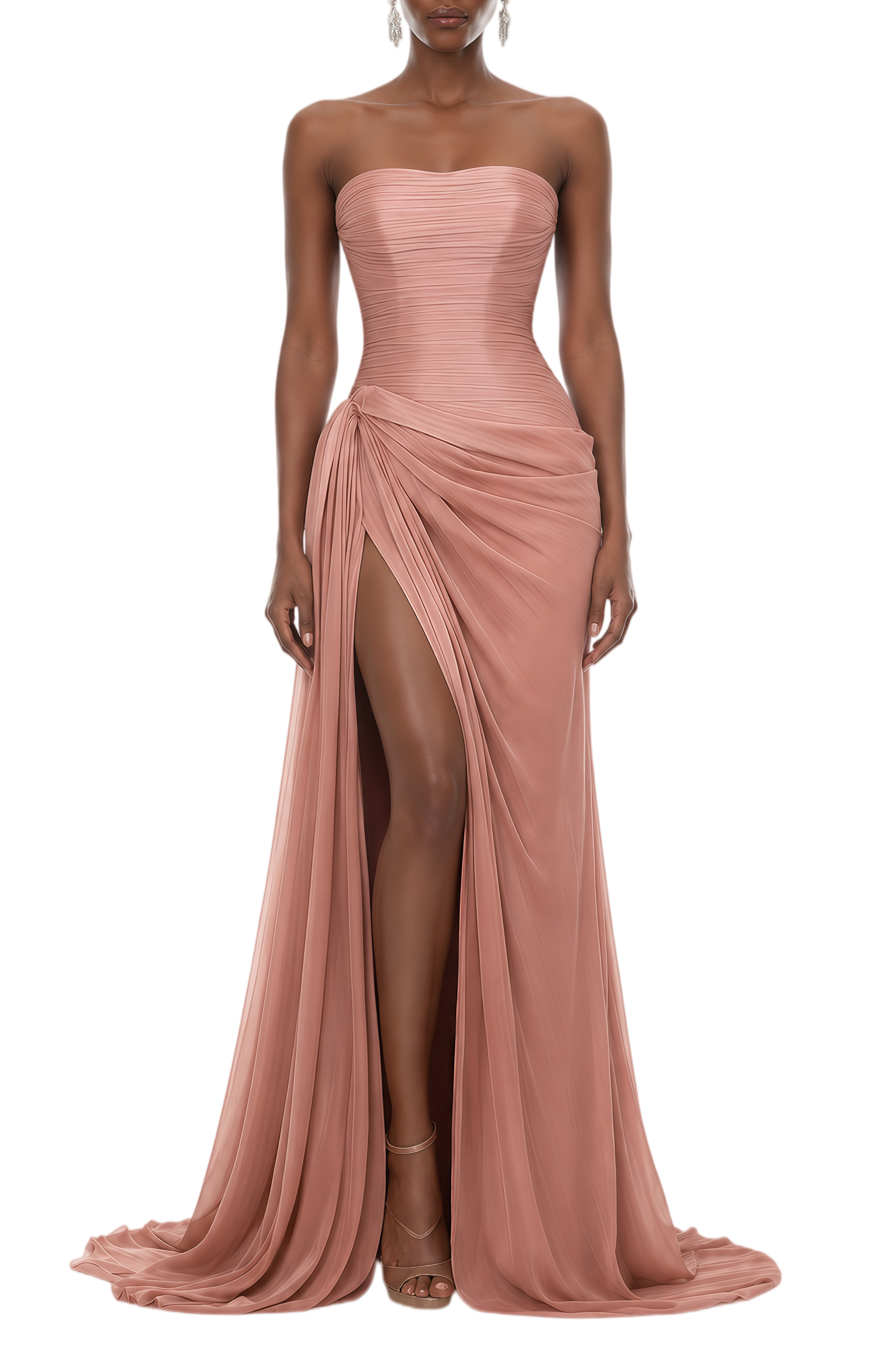 Cathy Blush Pink Off Shoulder Gathered Maxi Dress