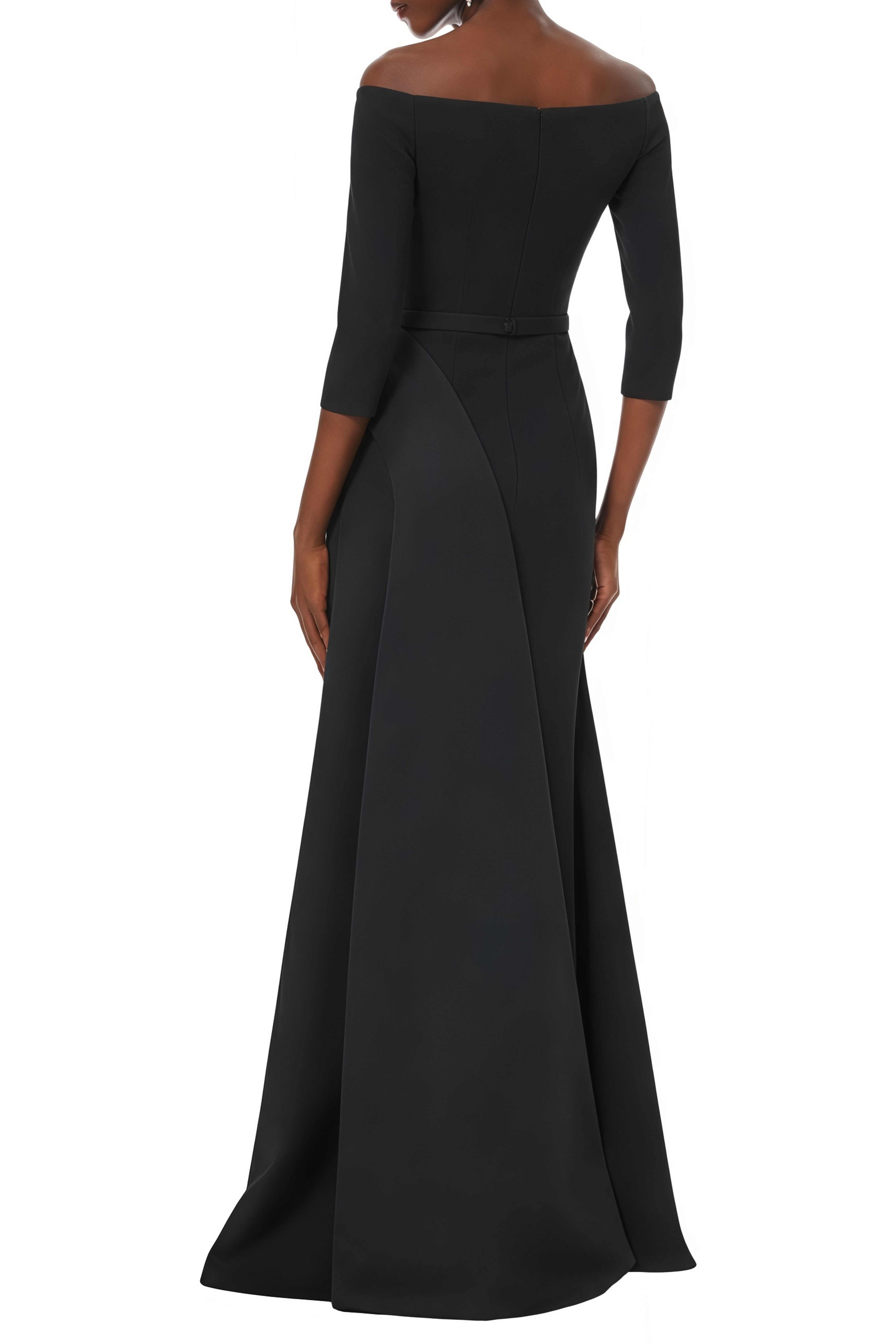 Dorothy Black Three Quarter Sleeve Slit Maxi Dress