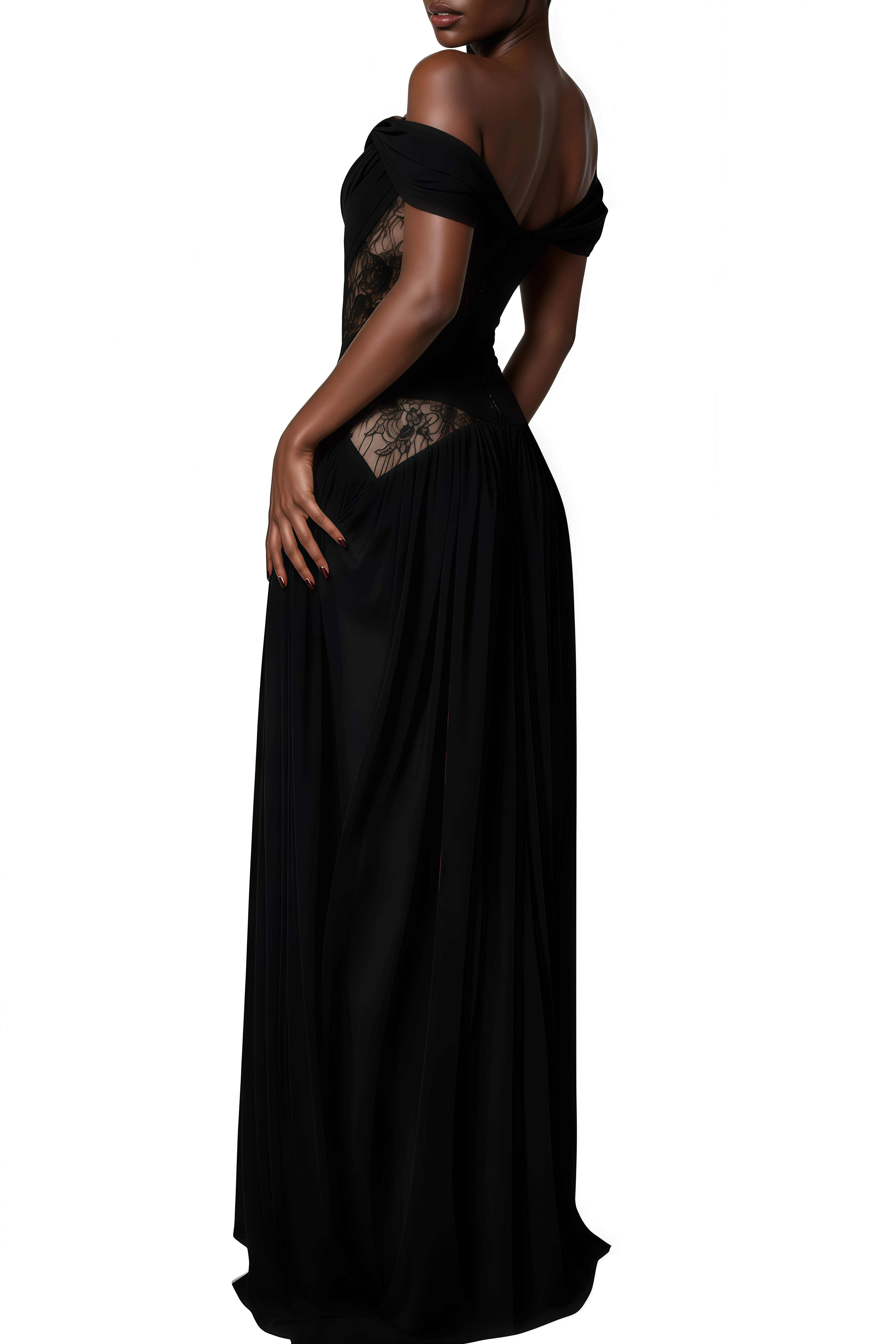 Arlene Black Lace Bodice Maxi Dress