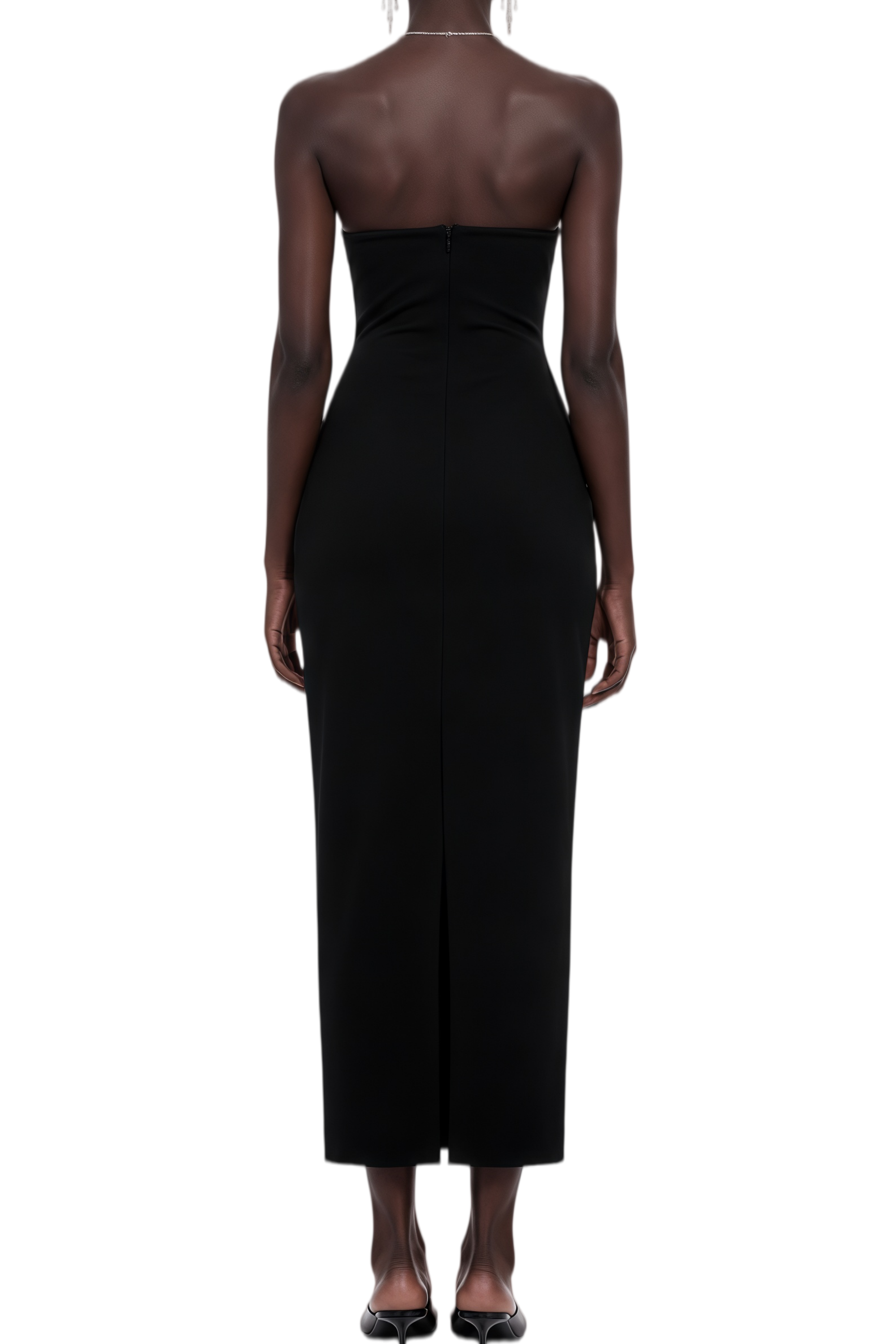 Devon Black Off Shoulder Corset Midi Dress