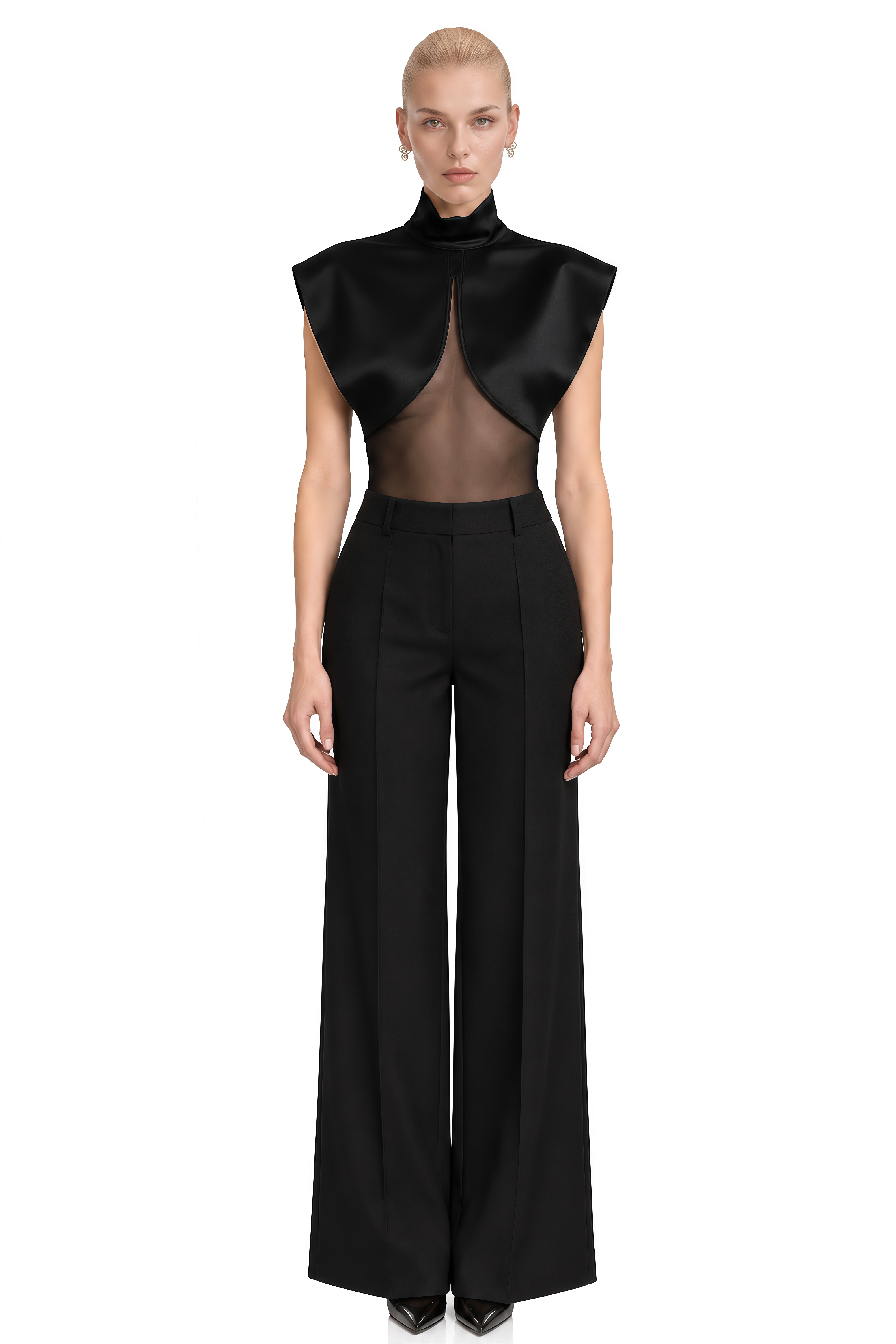 Fiadh Black Turtleneck Sleeveless Bodysuit
