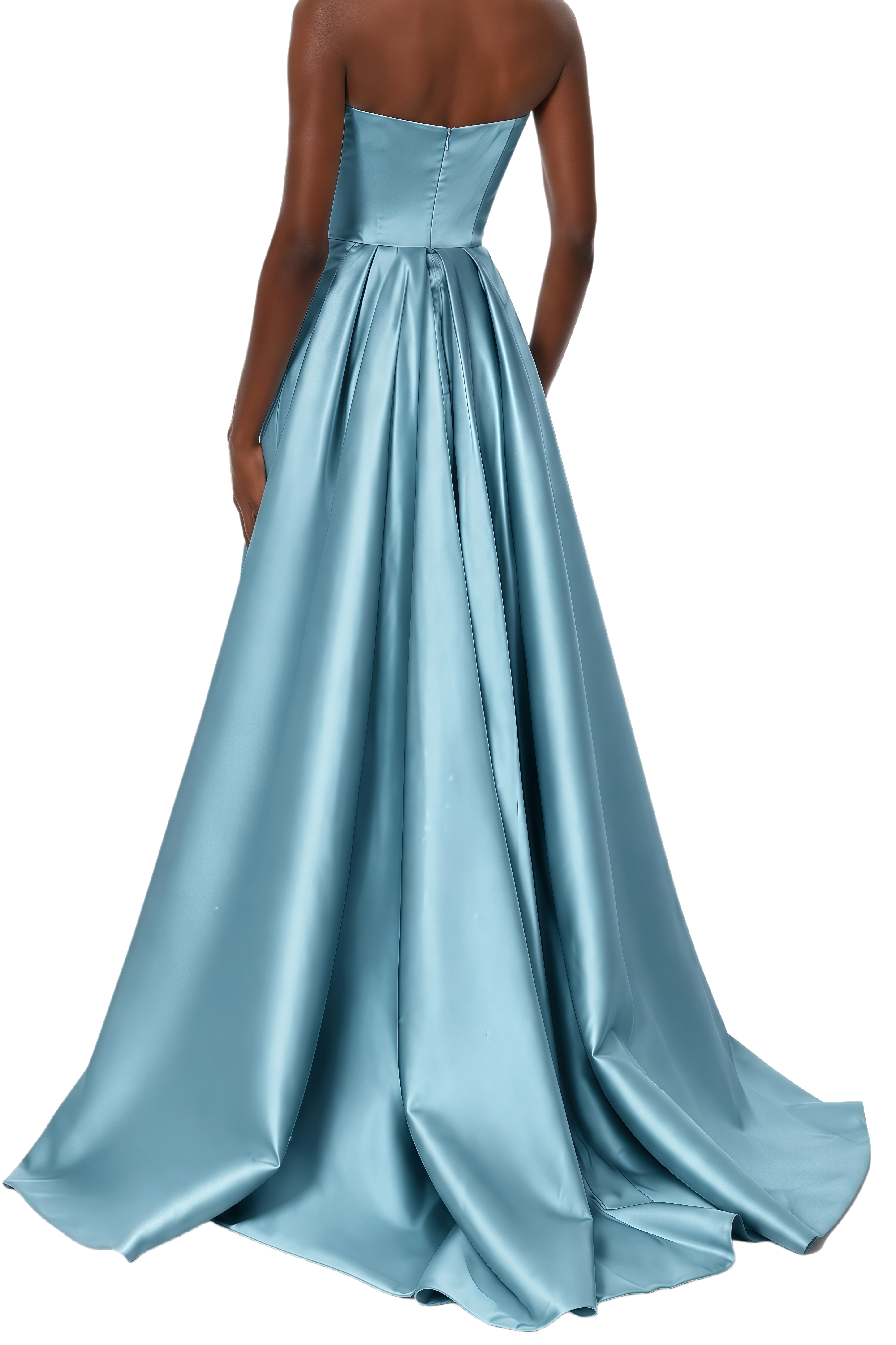 Florence Blue Color Block Asymmetrical Maxi Dress