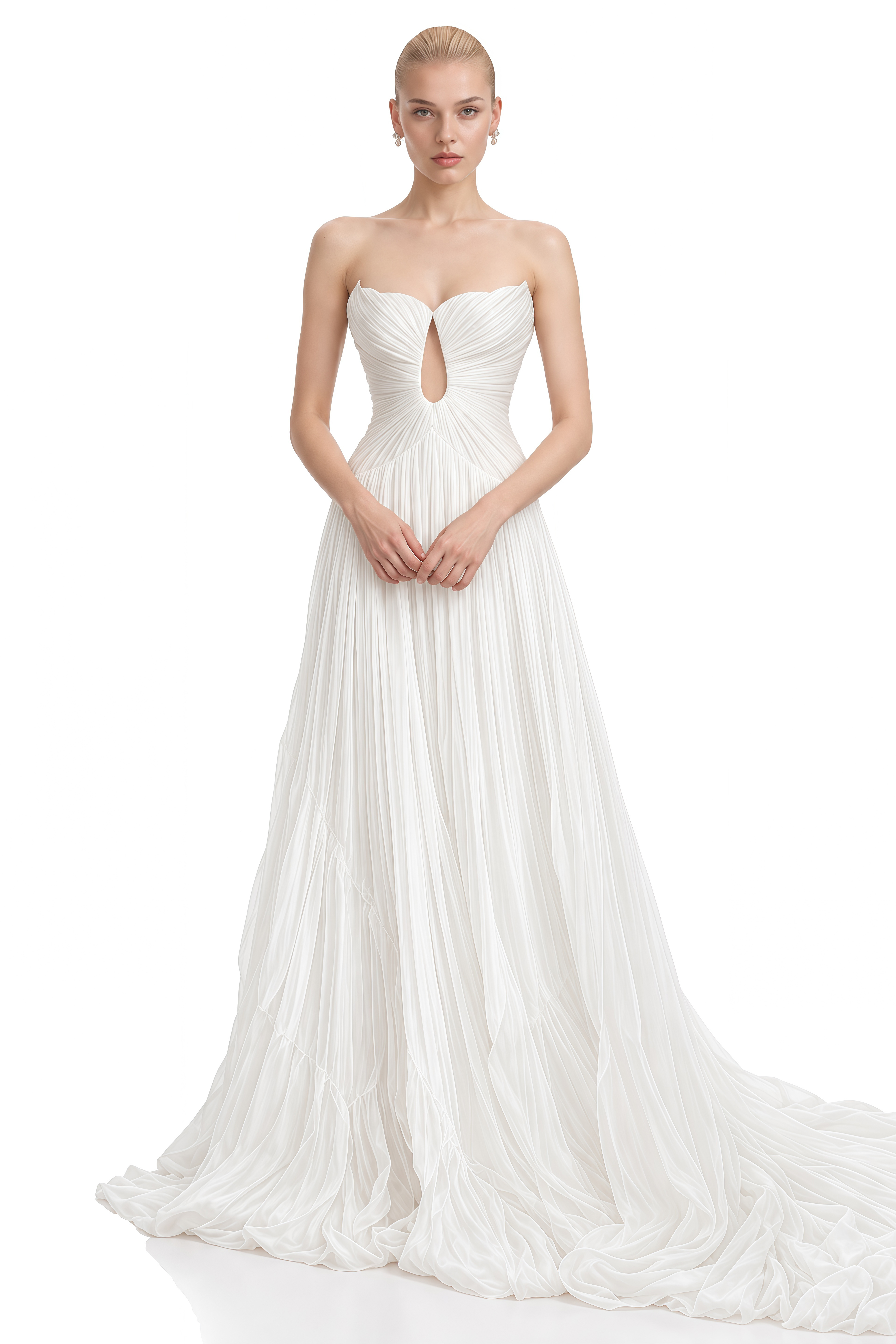 Helena White Strapless Cut-Out Maxi Dress