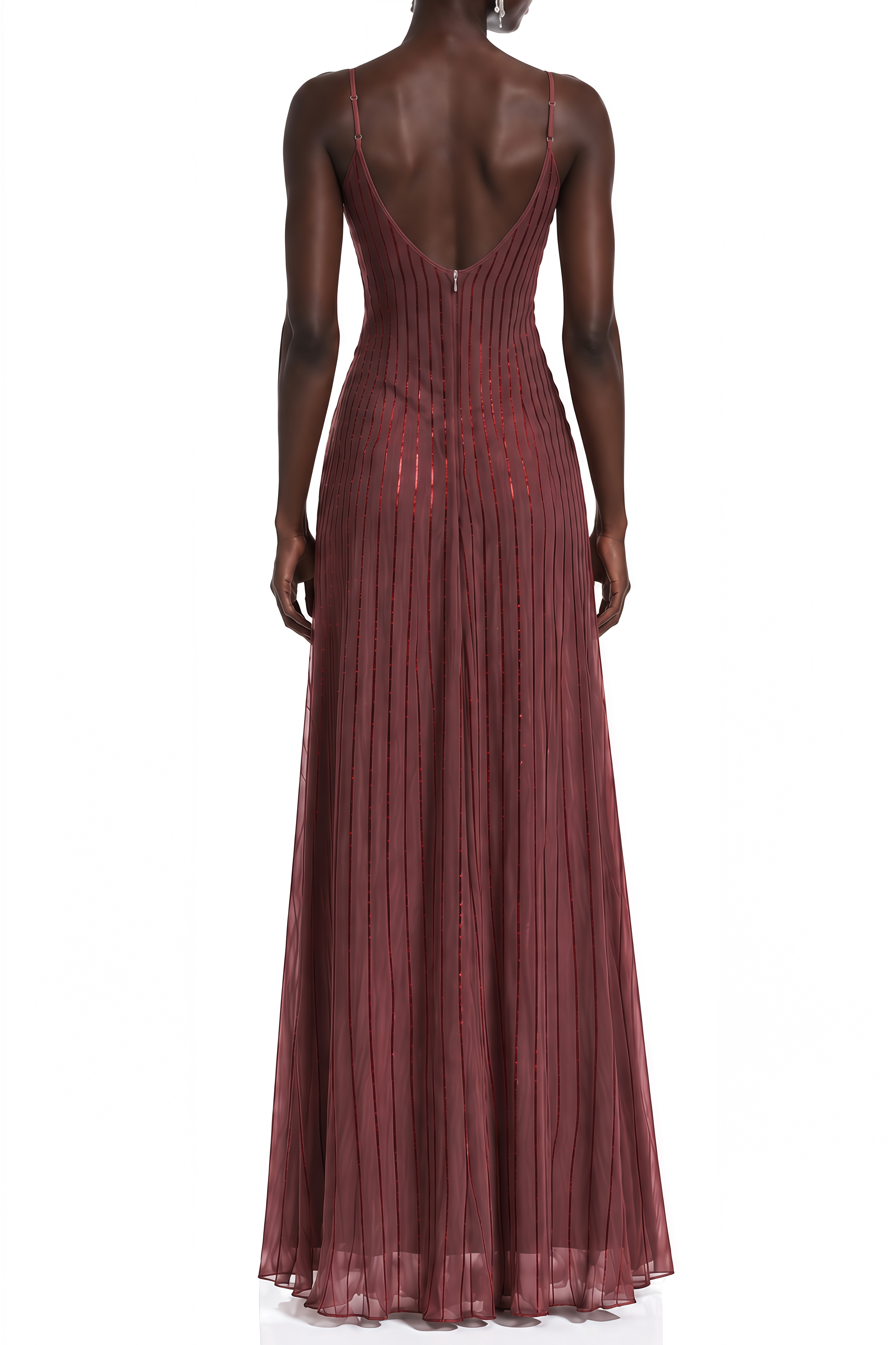 Lydia Brown Sleeveless Lace Maxi Dress