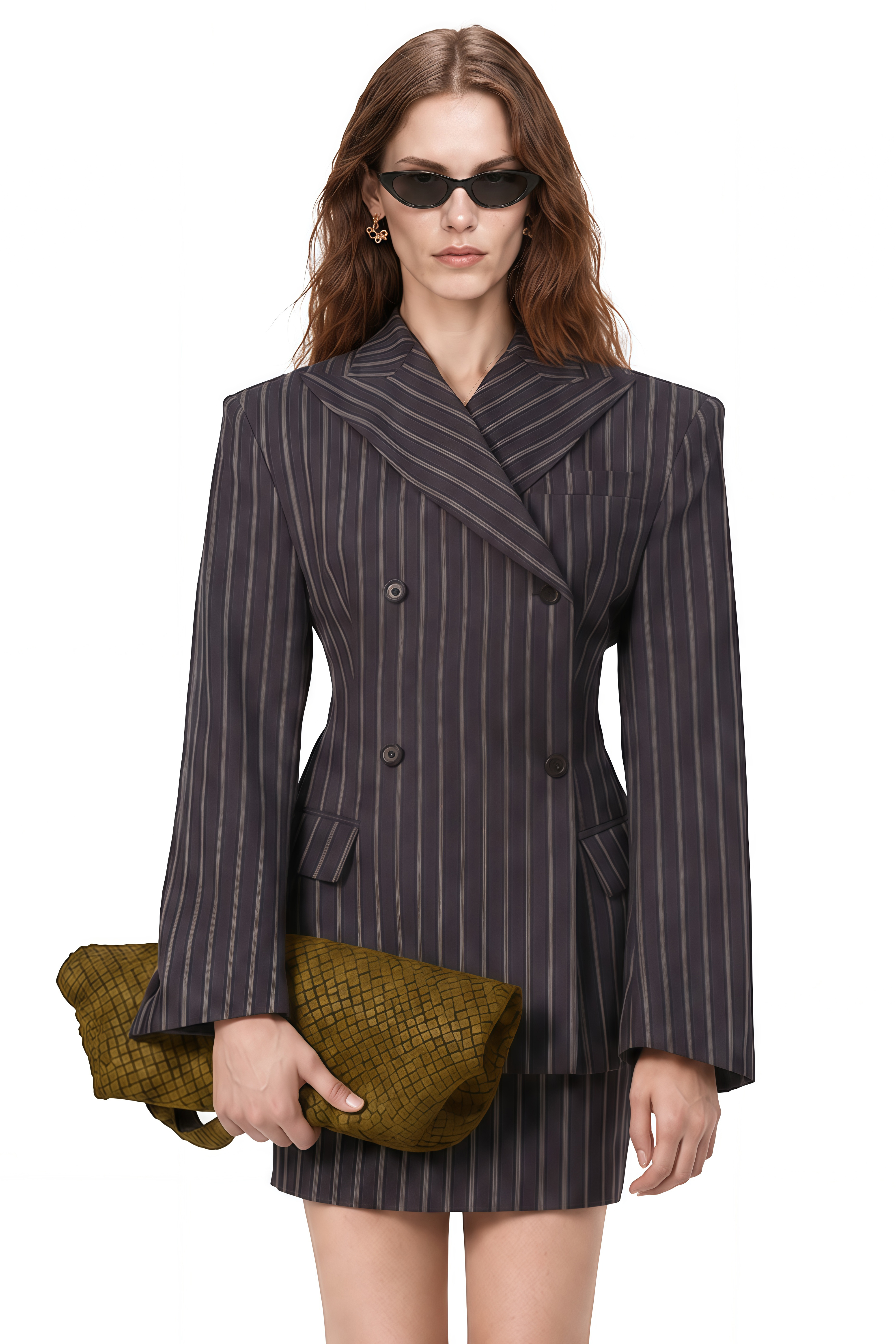 Margaux Blue Long Sleeves Striped Jacket