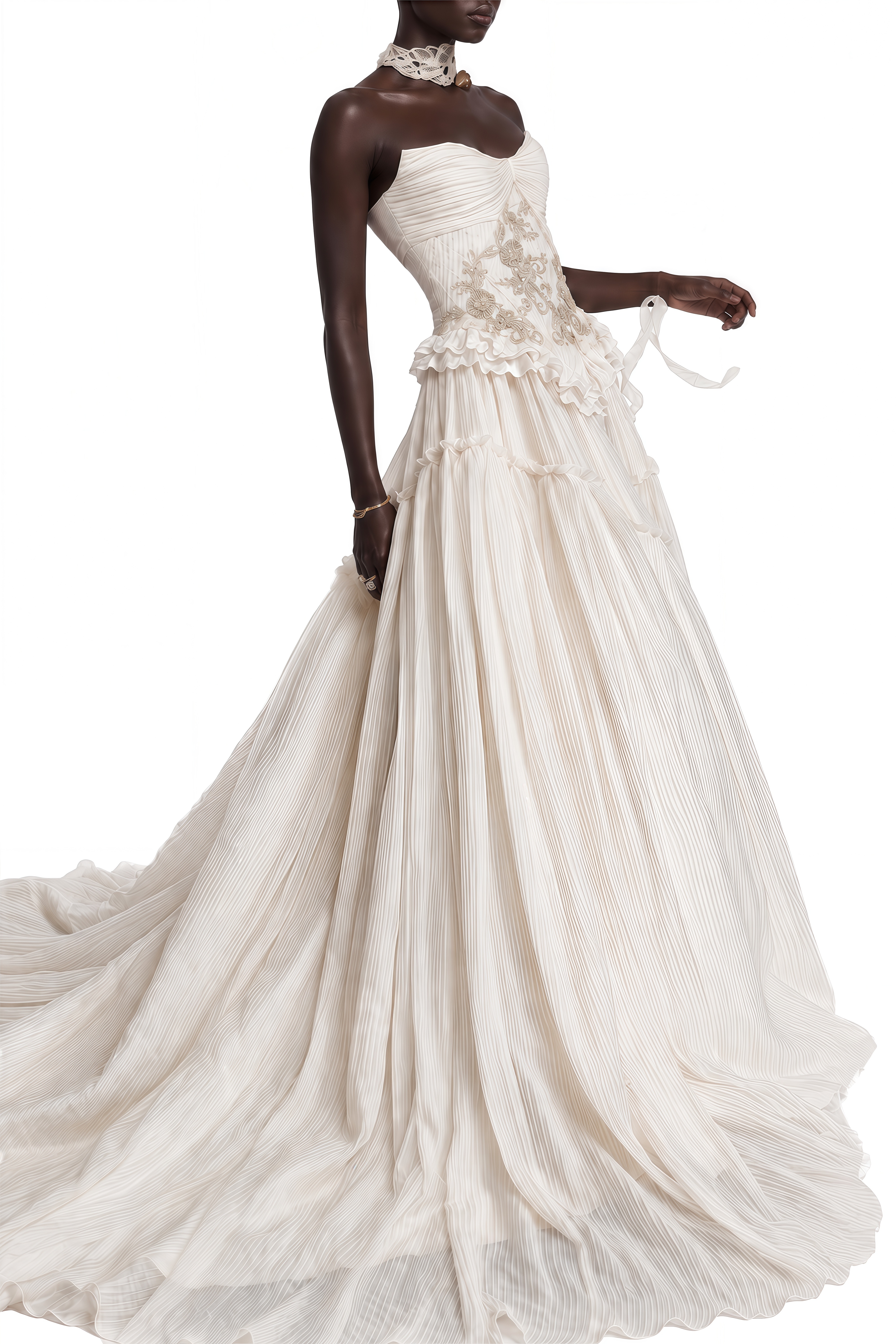 Miranda White Sleeveless Ruffled Maxi Dress