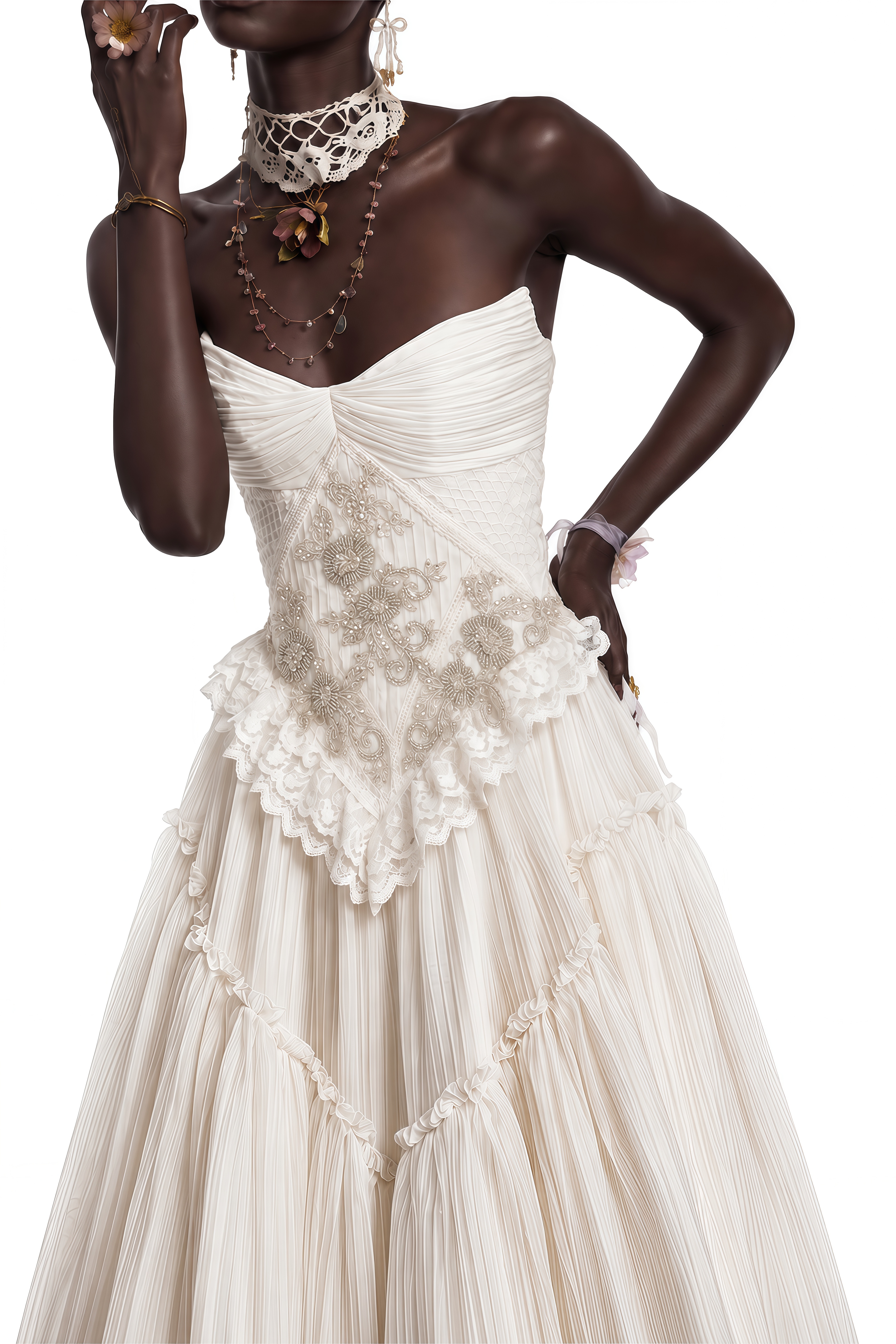 Miranda White Sleeveless Ruffled Maxi Dress