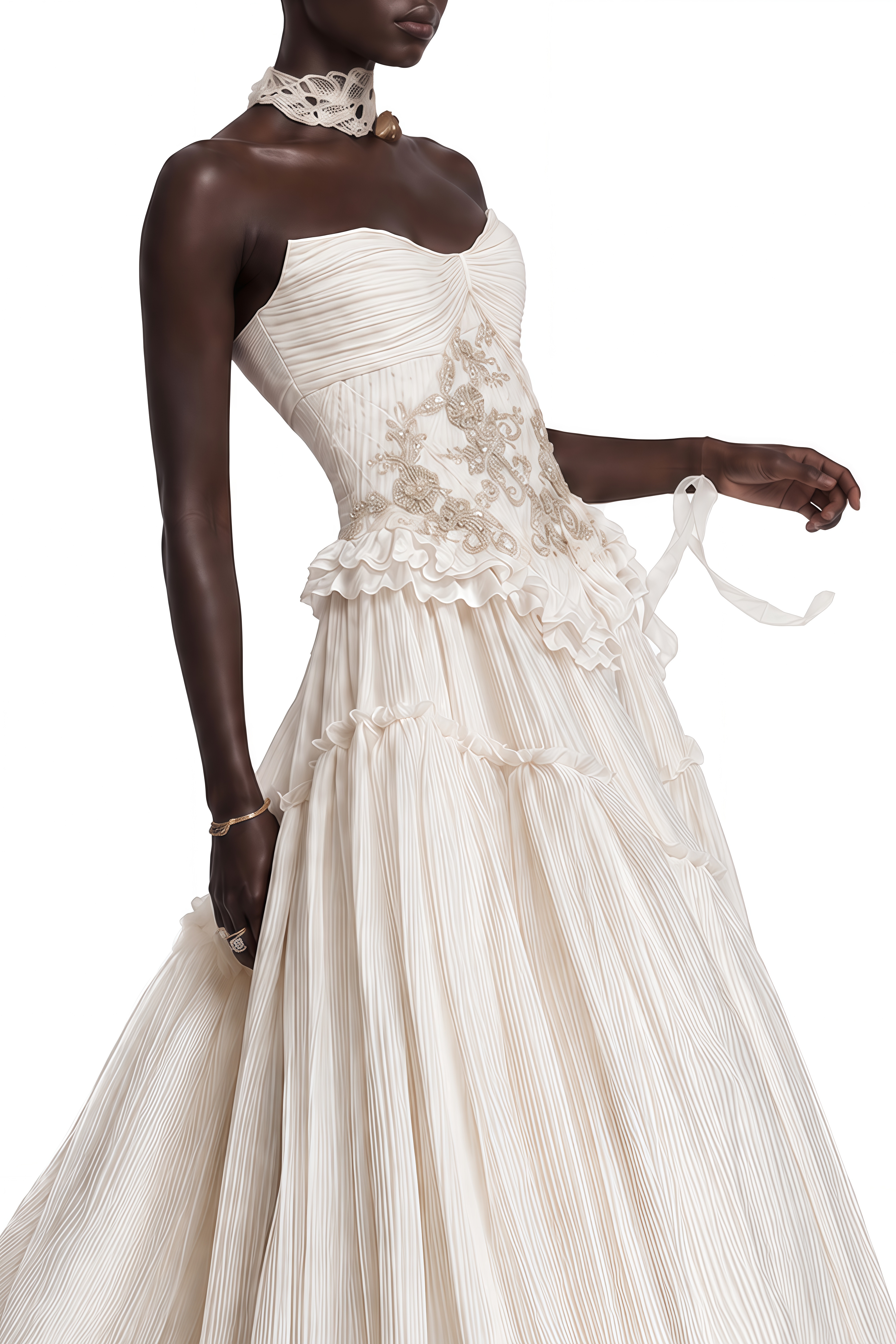 Miranda White Sleeveless Ruffled Maxi Dress