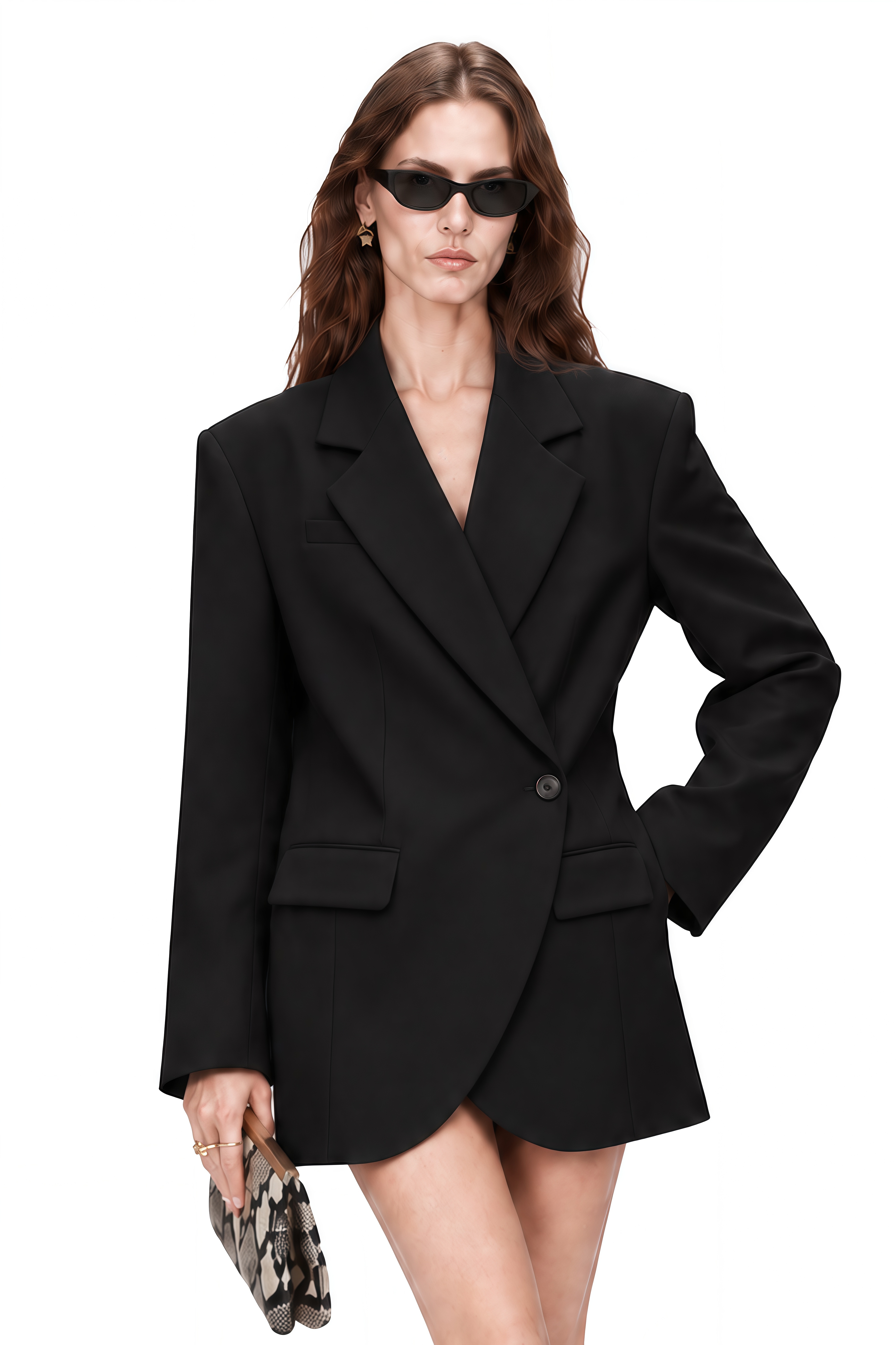 Victoria Black Long Sleeves Oversized Blazer