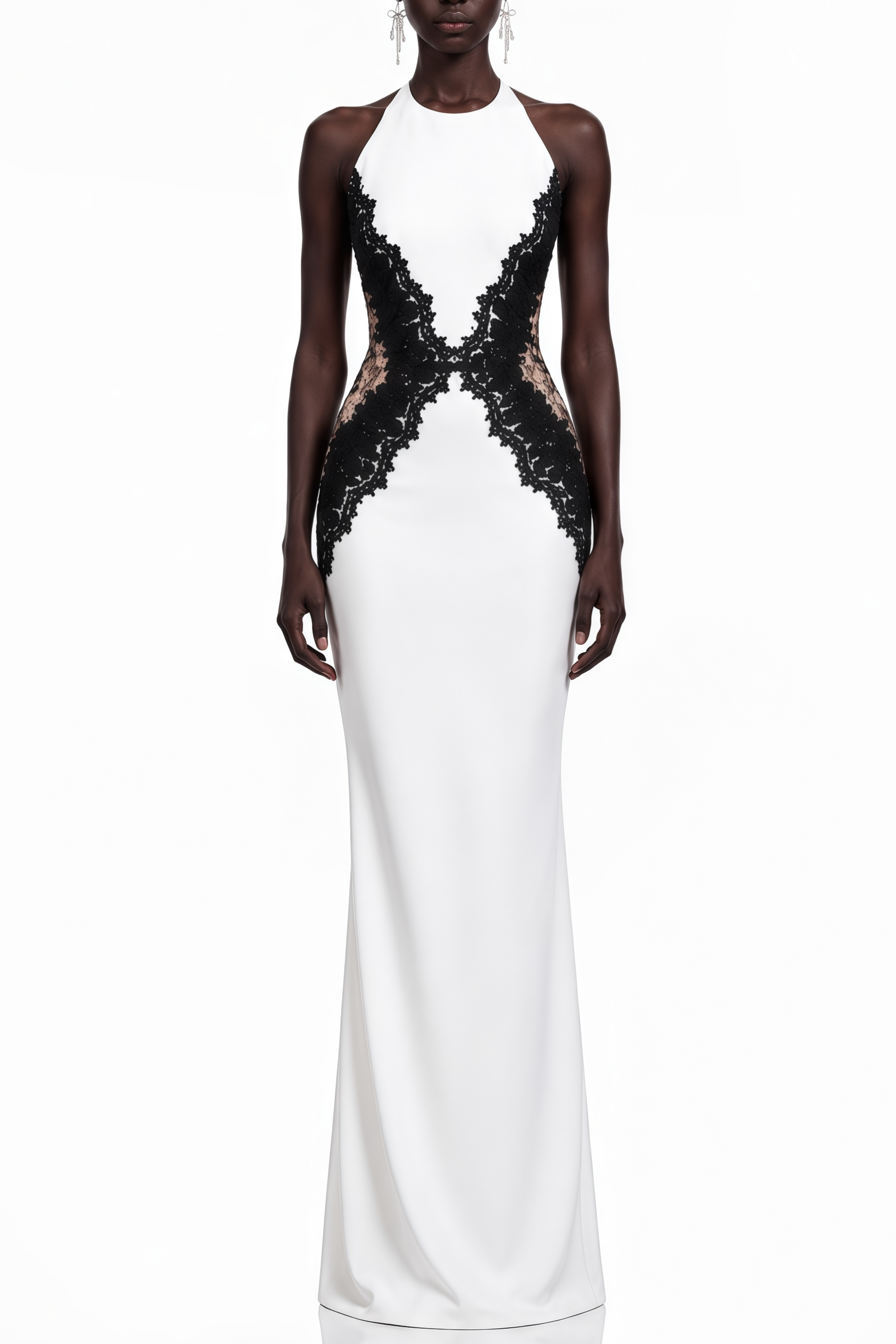 Rosalind White Halterneck Cut-out Maxi Dress