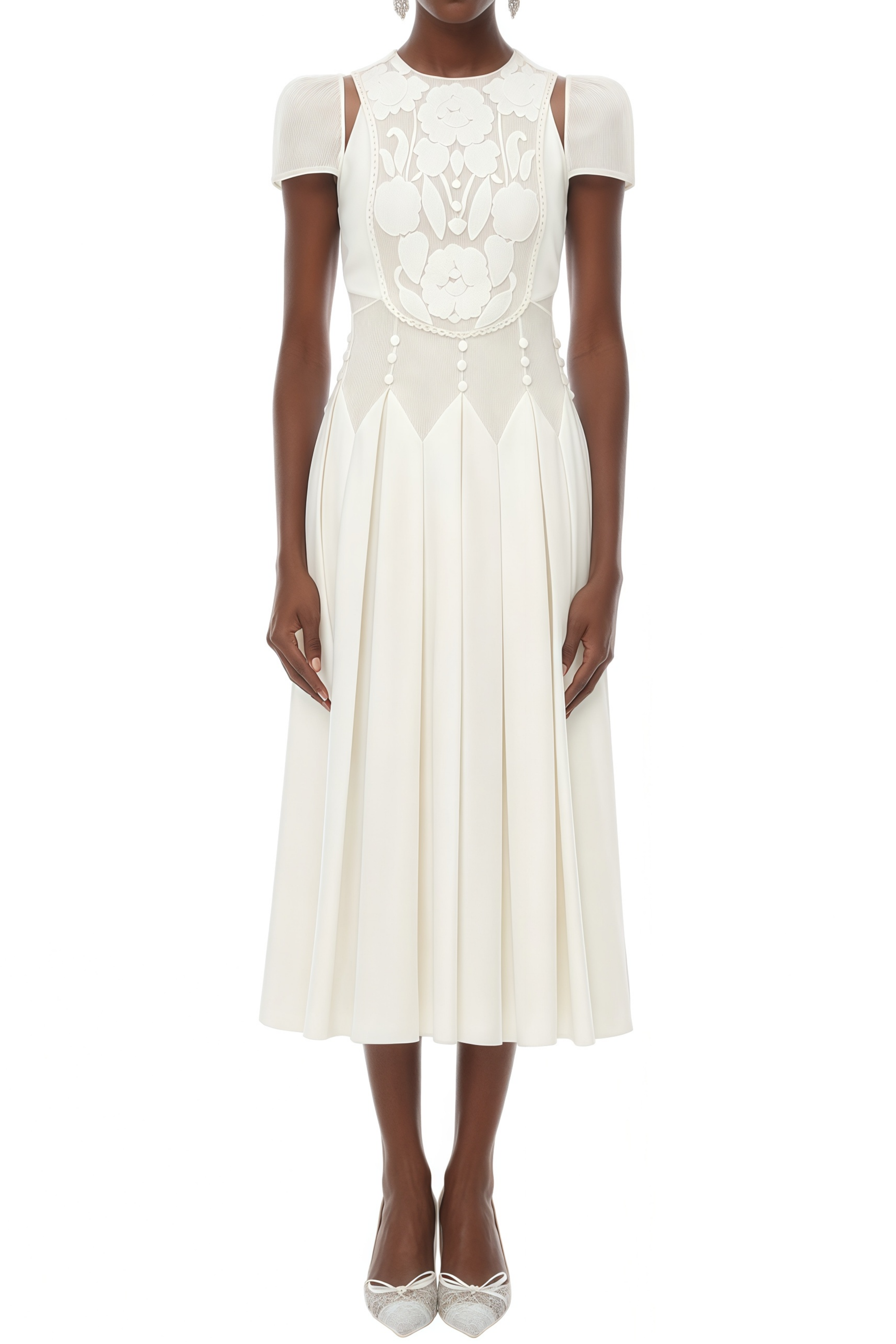 Carol White Floral Embroidered Maxi Dress