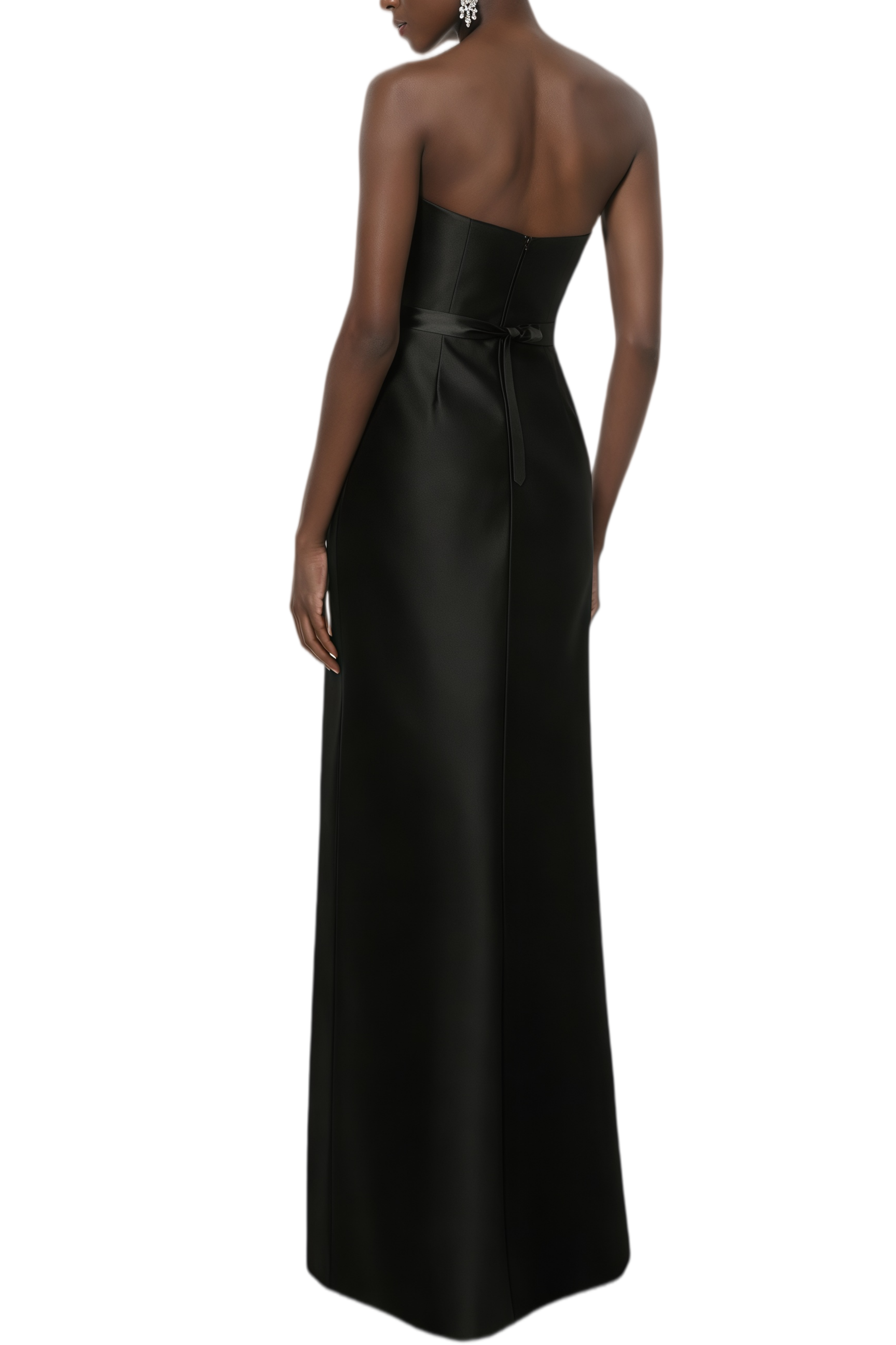 Queena Color Block Basque Detail Maxi Dress