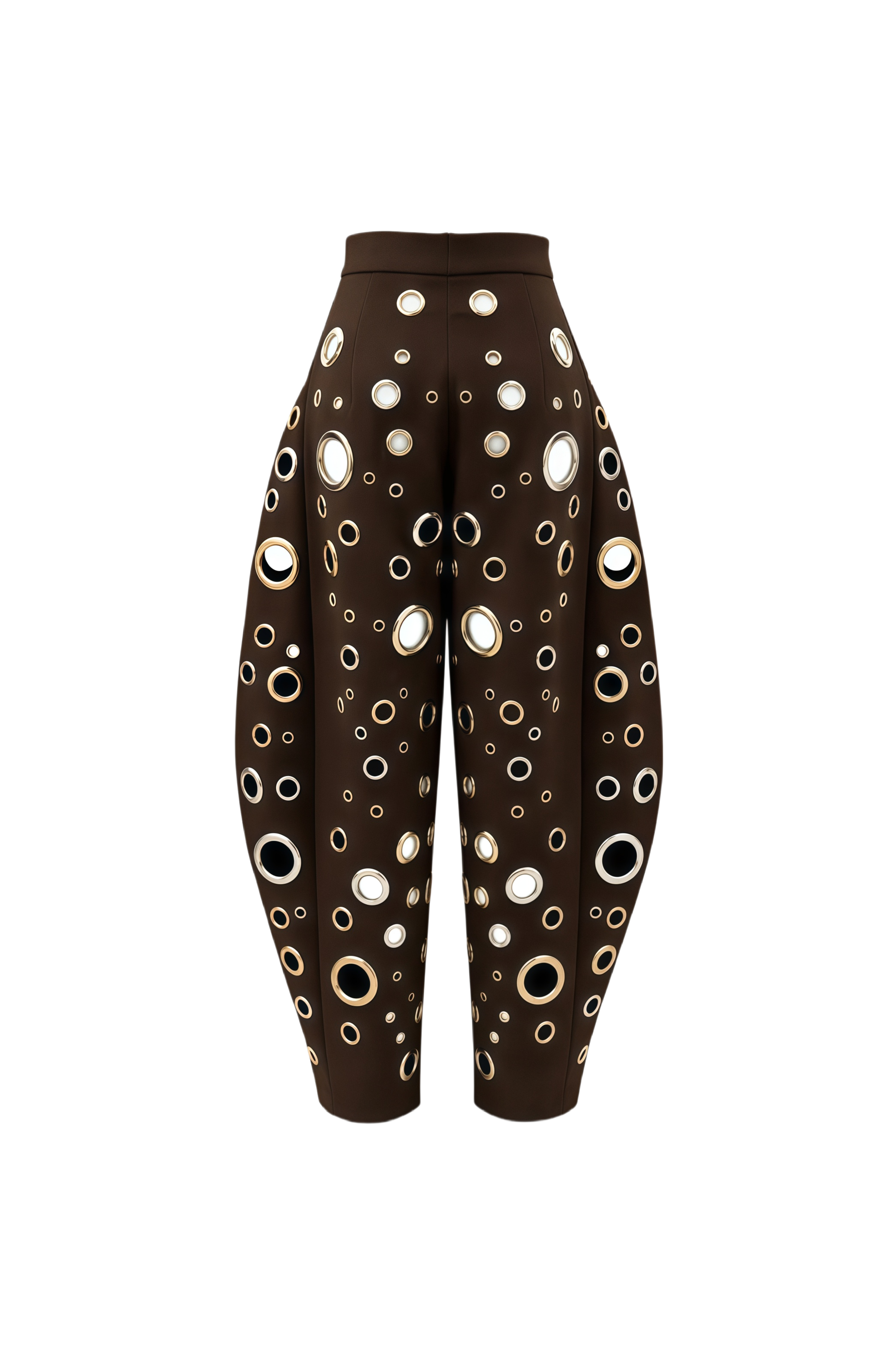 Jennifer Chocolate Brown Asymmetrical Blazer & Eyelet Balloon Trousers Set