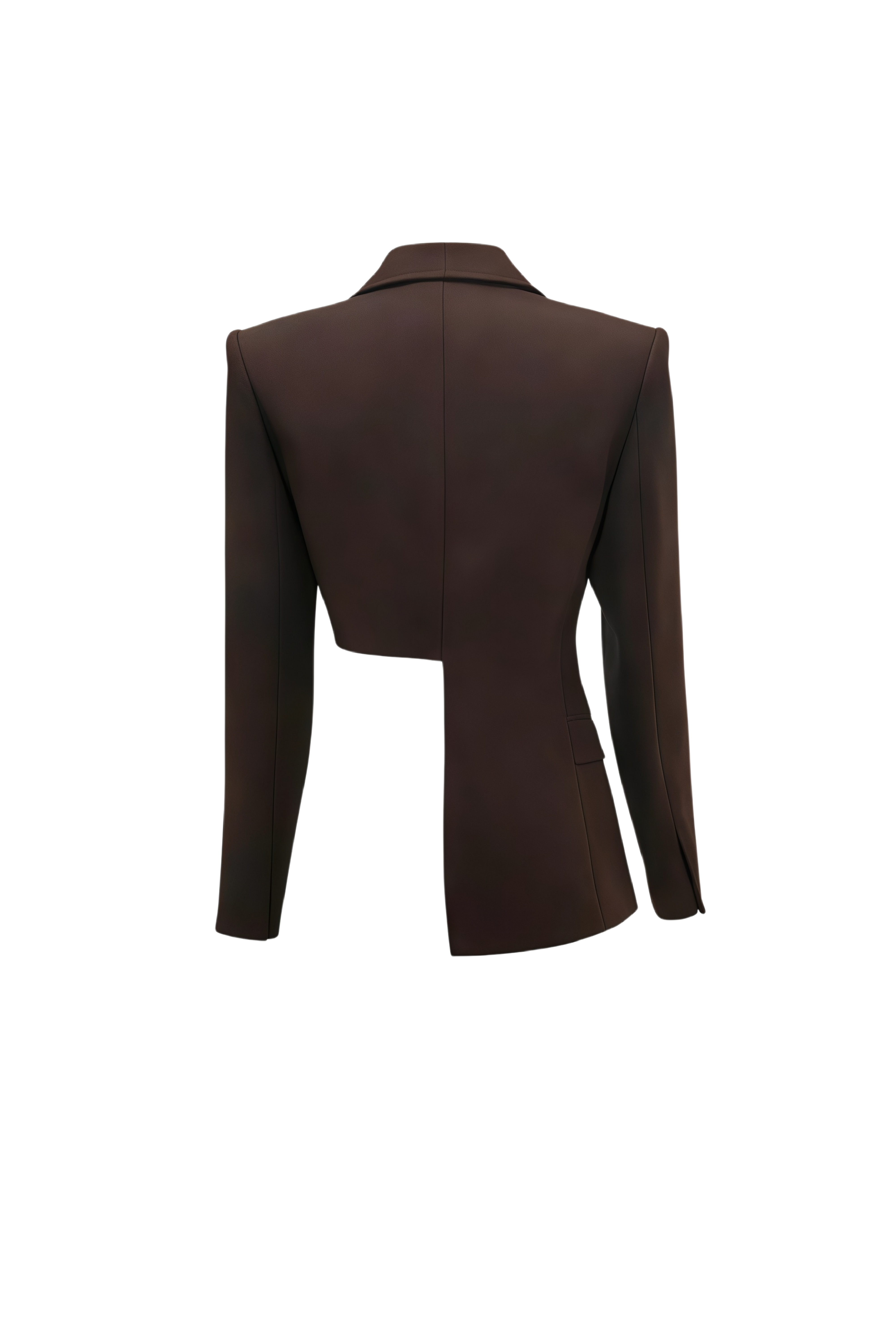 Jennifer Chocolate Brown Asymmetrical Blazer & Eyelet Balloon Trousers Set
