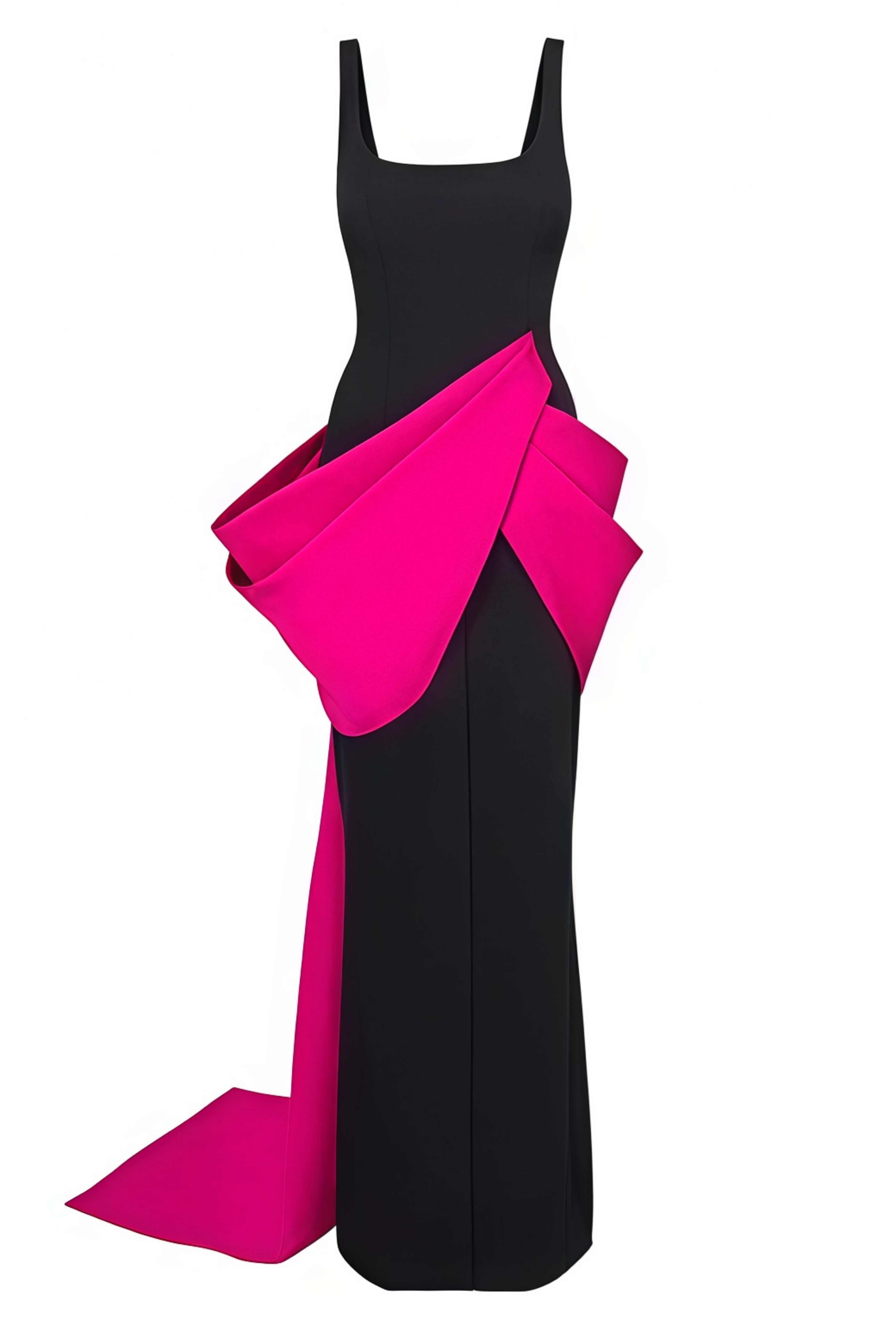 Zinnia Black Asymmetric Maxi Gown