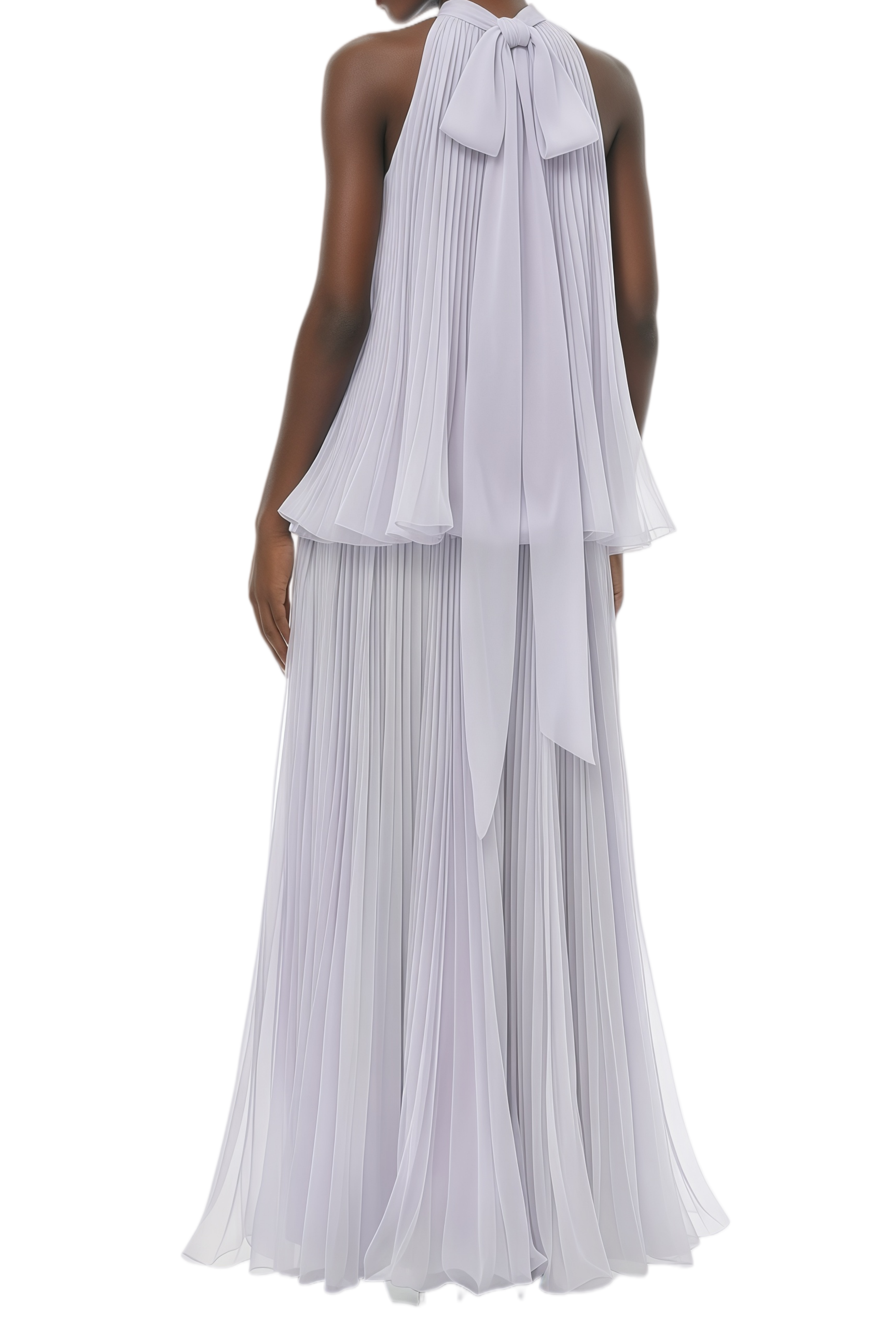Caroline Purple Ruffled Top & Pleated Skirt Set