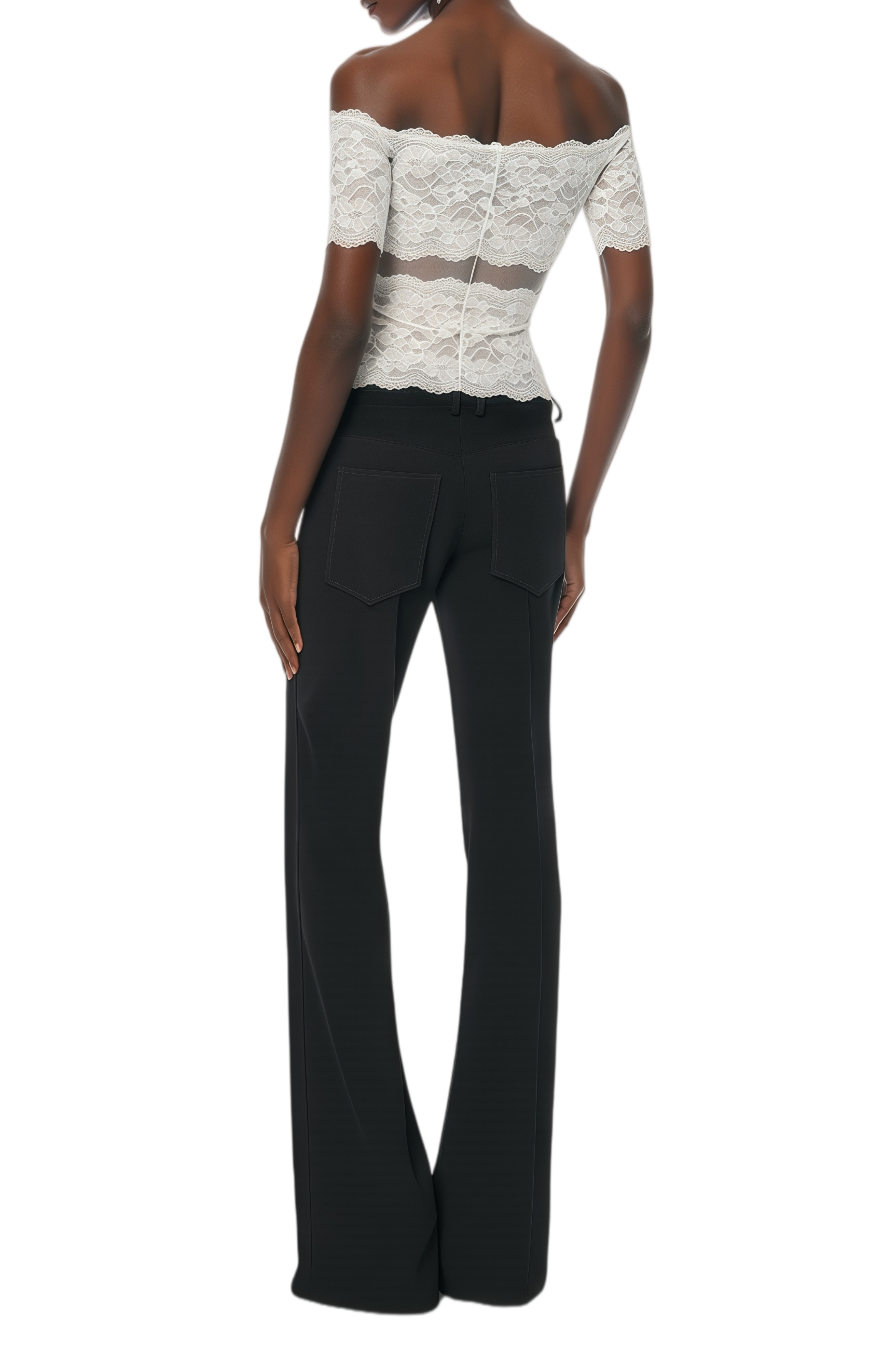 Darlene White Off Shoulder Floral Lace Top