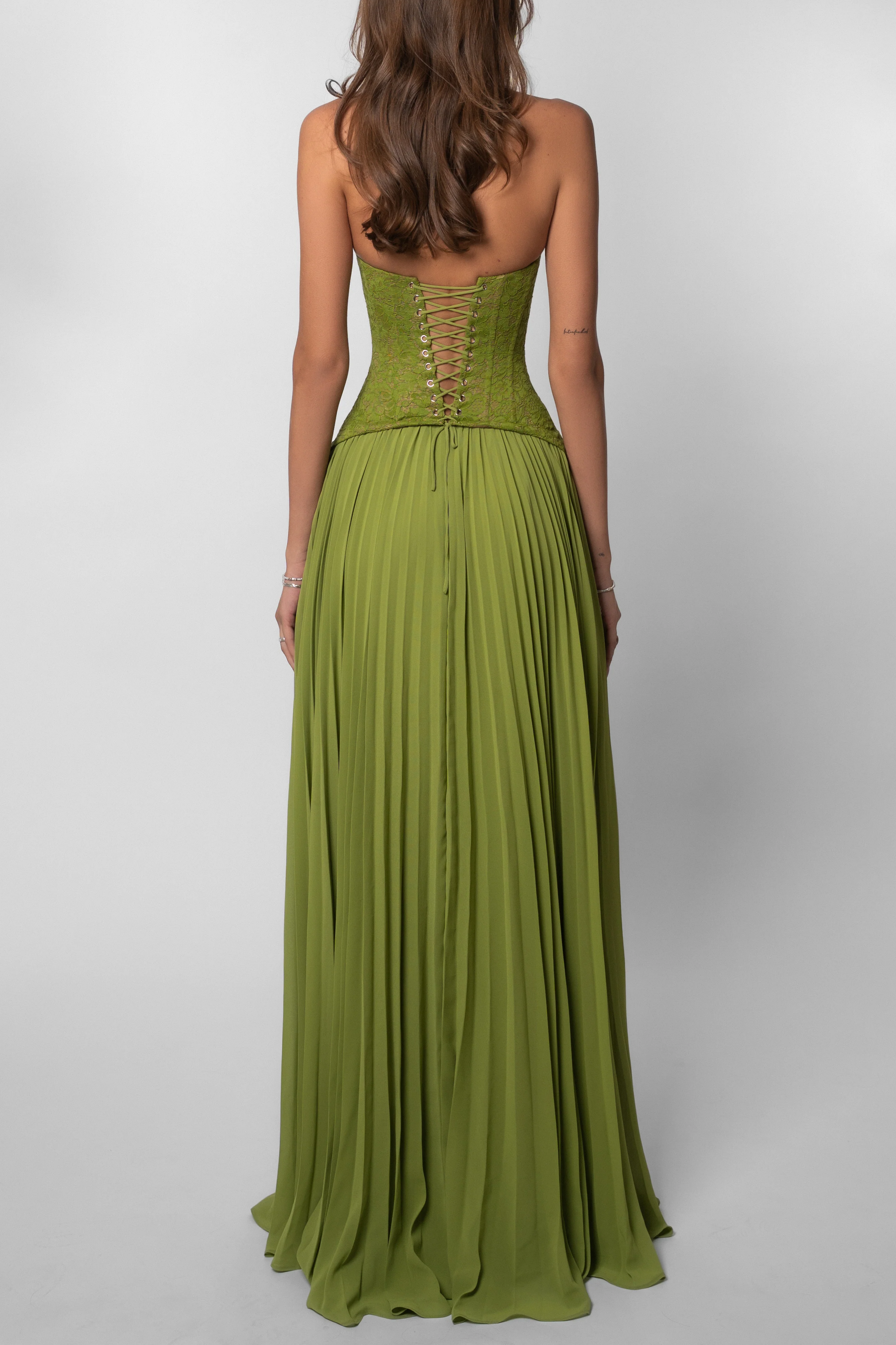 Bridget Green Emerald Corset Maxi Gown Relvoux Womenswear Bridget Green Emerald Corset Maxi Gown Relvoux Womenswear