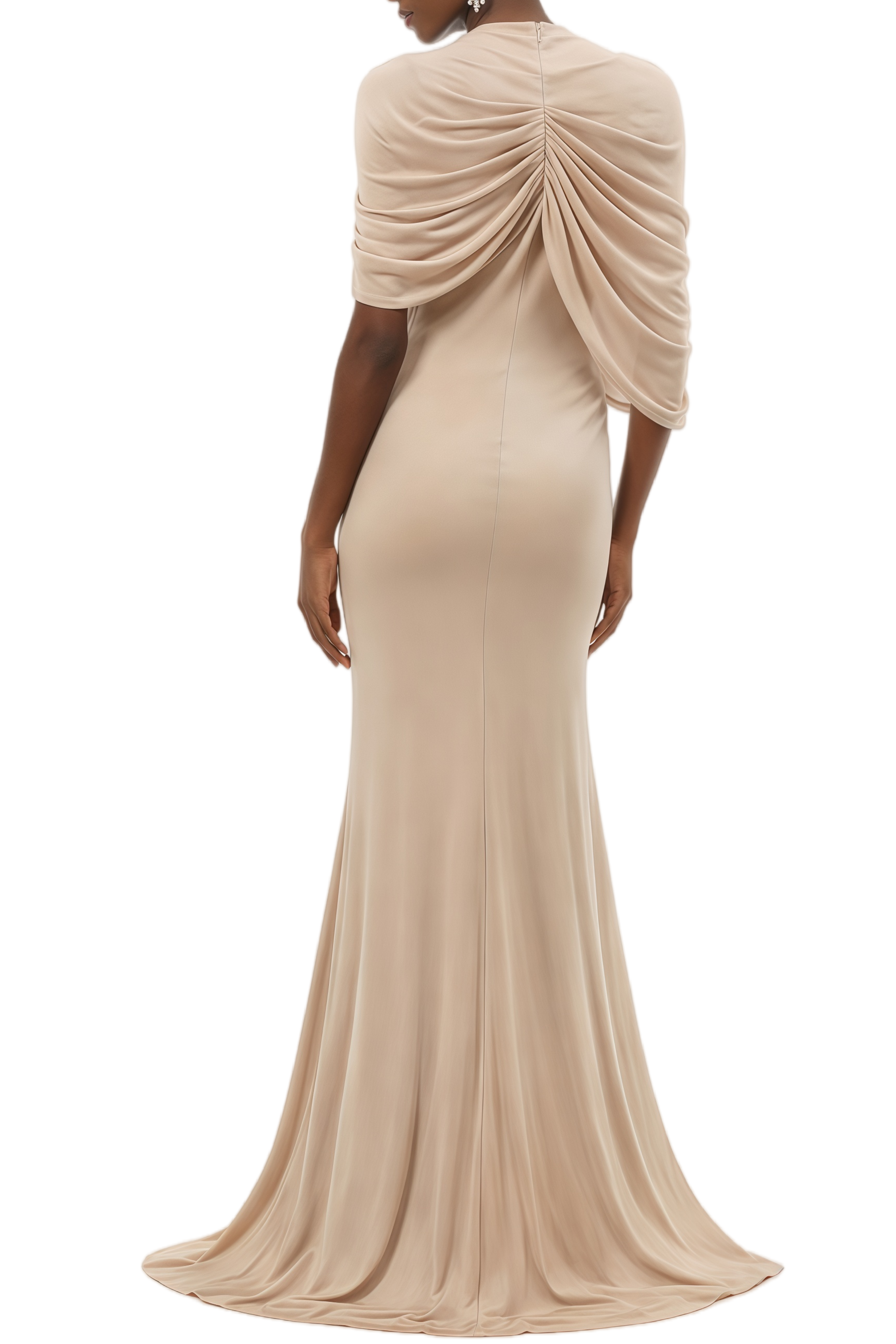 beige asymmetric dress Beige One-Shoulder Asymmetric Maxi Dress 2XL/3XL