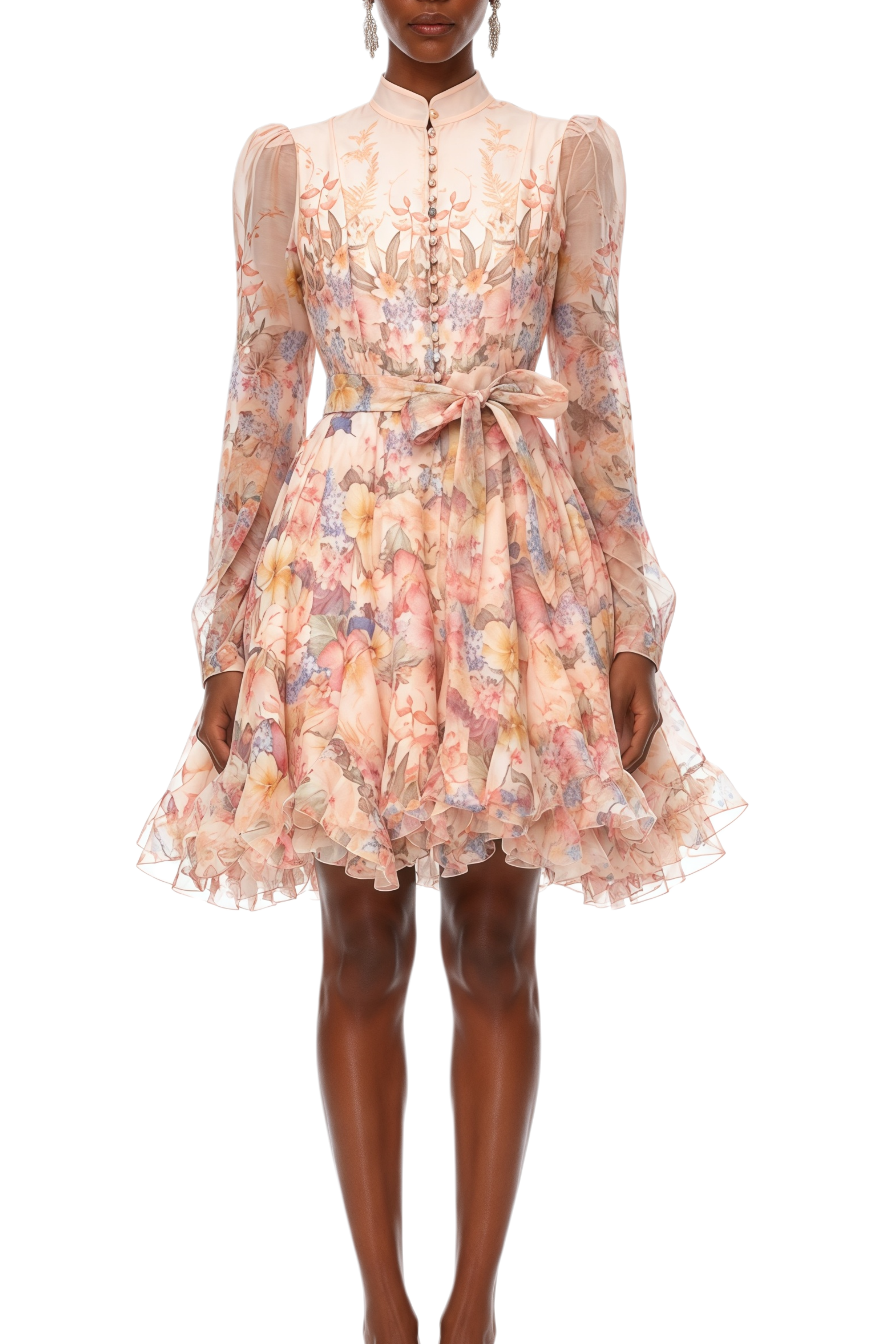 pink floral dress knee length Make It Your Own Pink Floral Tiered Dress Shop the Mint