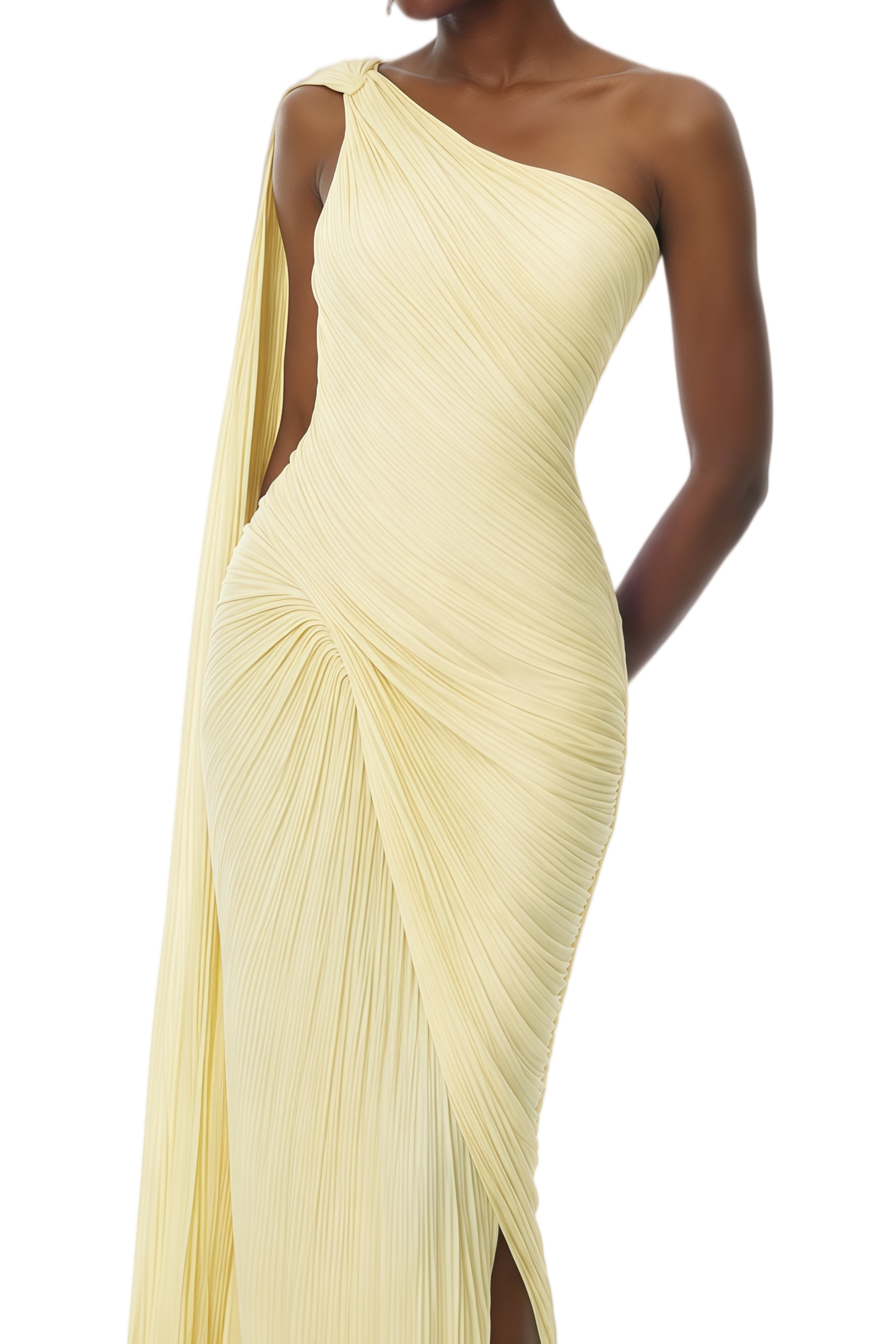 yellow one shoulder maxi dresses Margot One Shoulder Maxi Dress