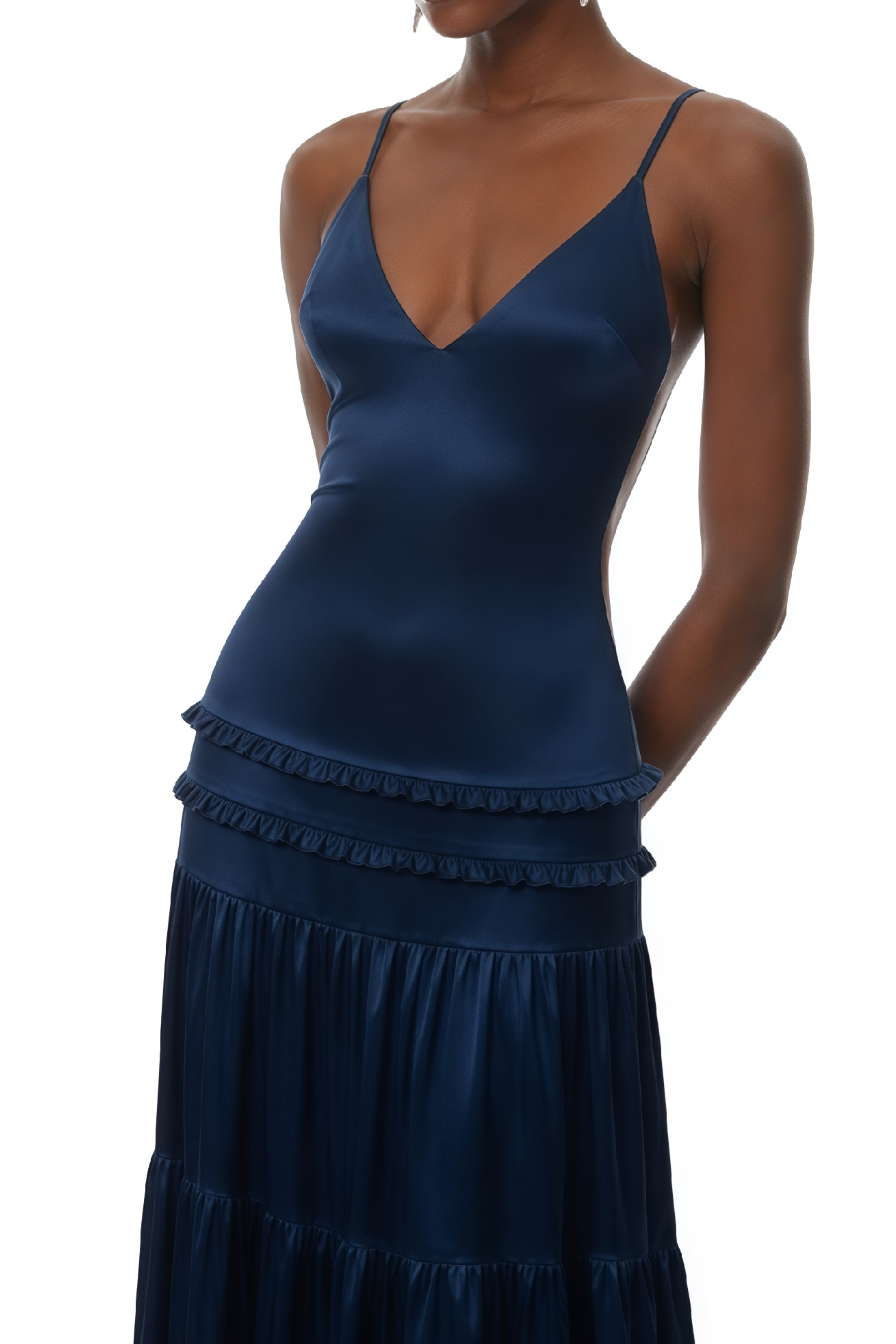 Mirabelle Blue Open Back Tiered Maxi Dress – Relvoux Womenswear Mirabelle Blue Open Back Tiered Maxi Dress – Relvoux Womenswear