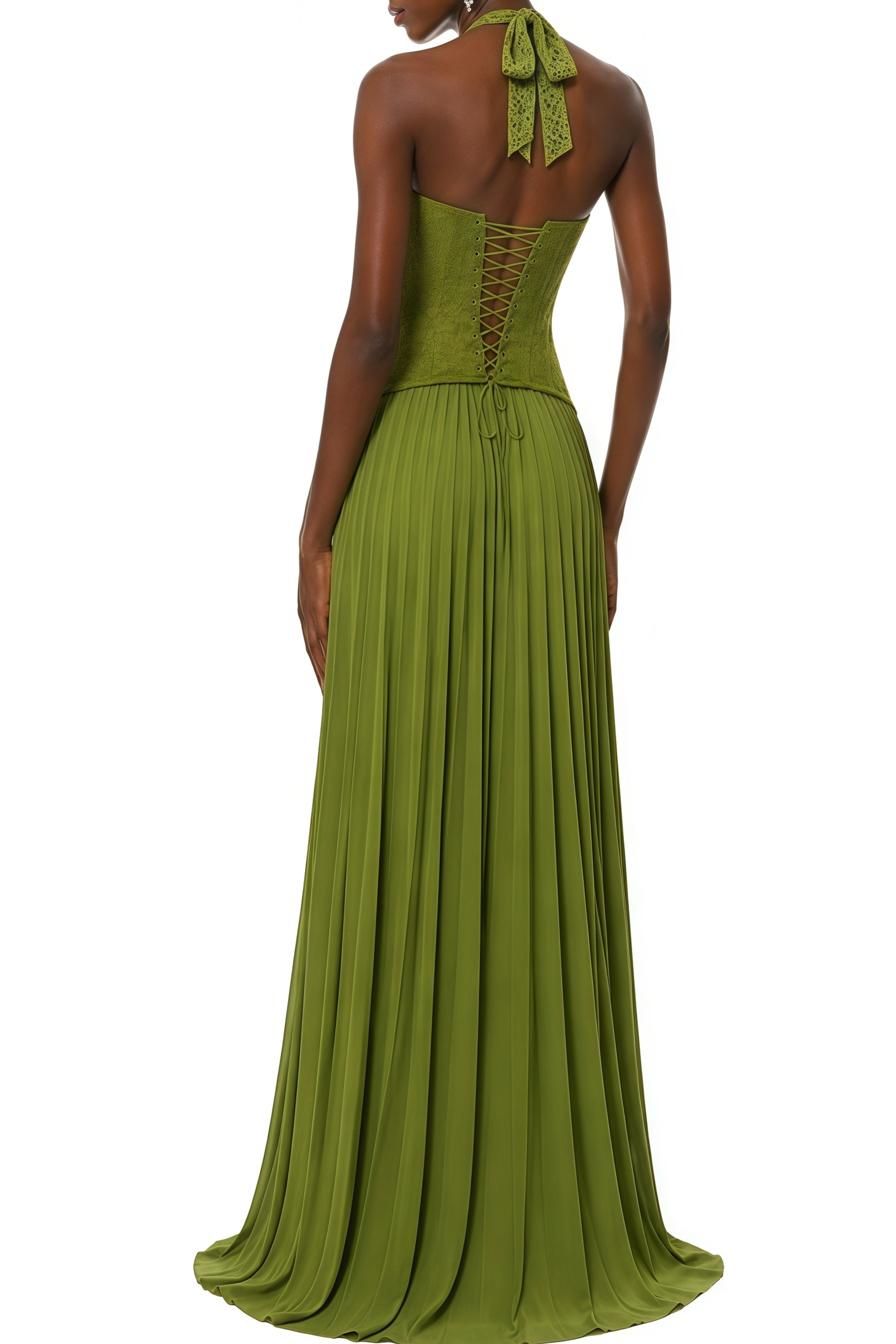 Bridget Green Emerald Corset Maxi Gown  Relvoux Womenswear