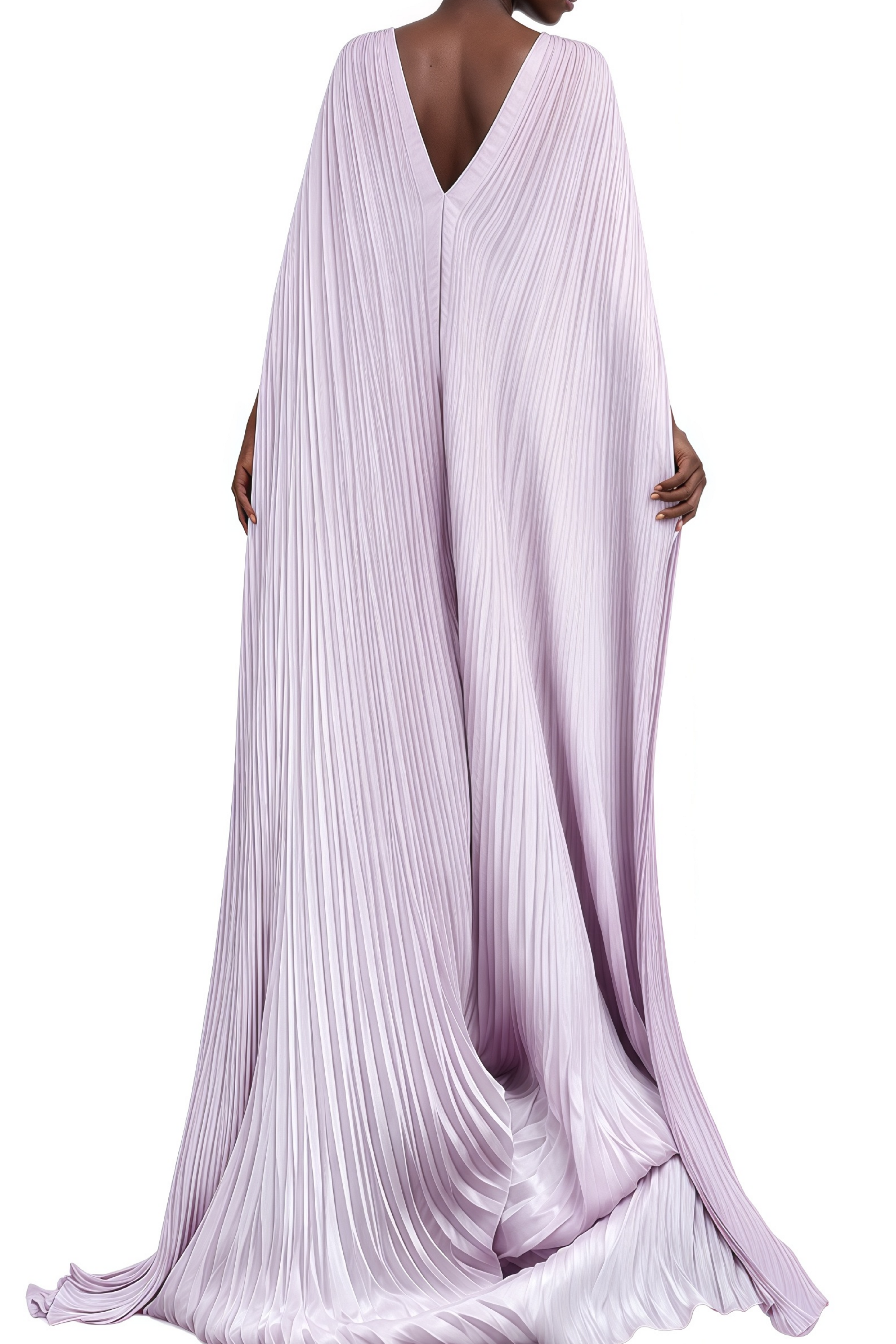 Cornelia Purple Cape Design Ruched Maxi Dress Relvoux Womenswear Cornelia Purple Cape Design Ruched Maxi Dress Relvoux Womenswear