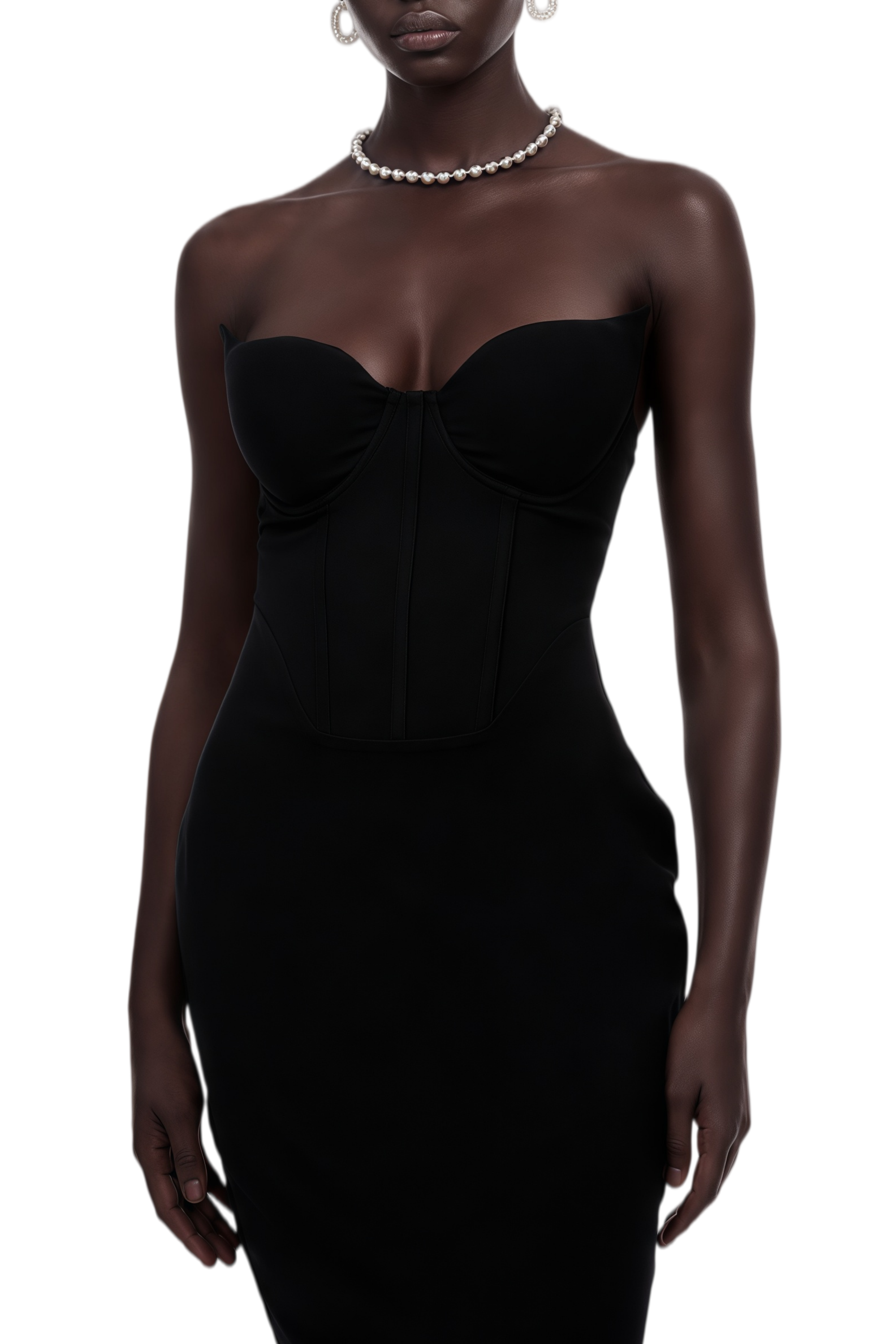 Devon Black Off Shoulder Corset Midi Dress – Relvoux Womenswear